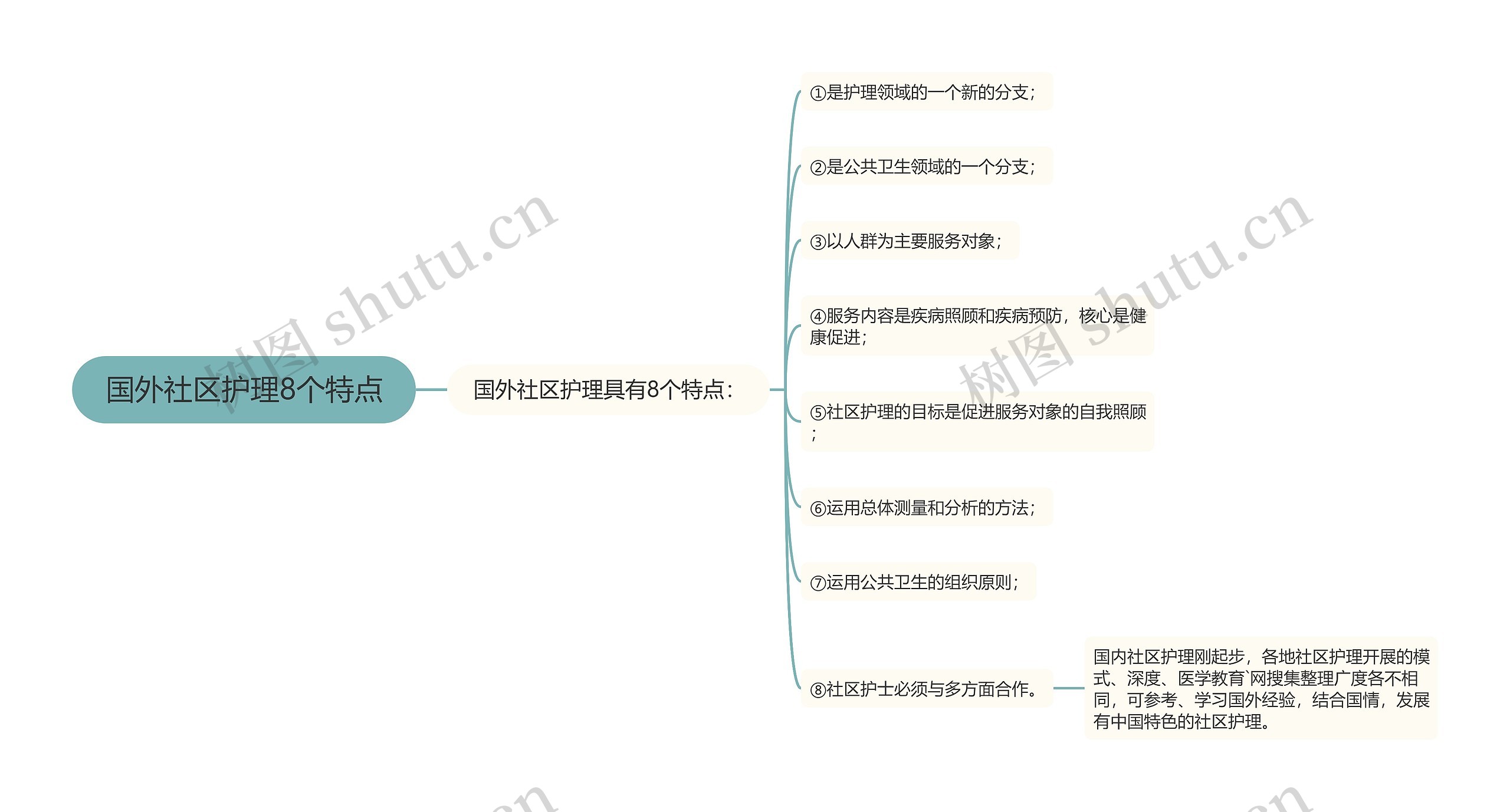 国外社区护理8个特点思维导图