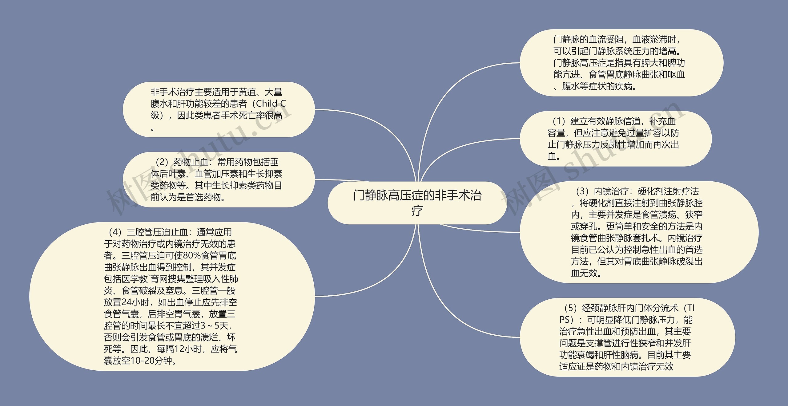 门静脉高压症的非手术治疗思维导图