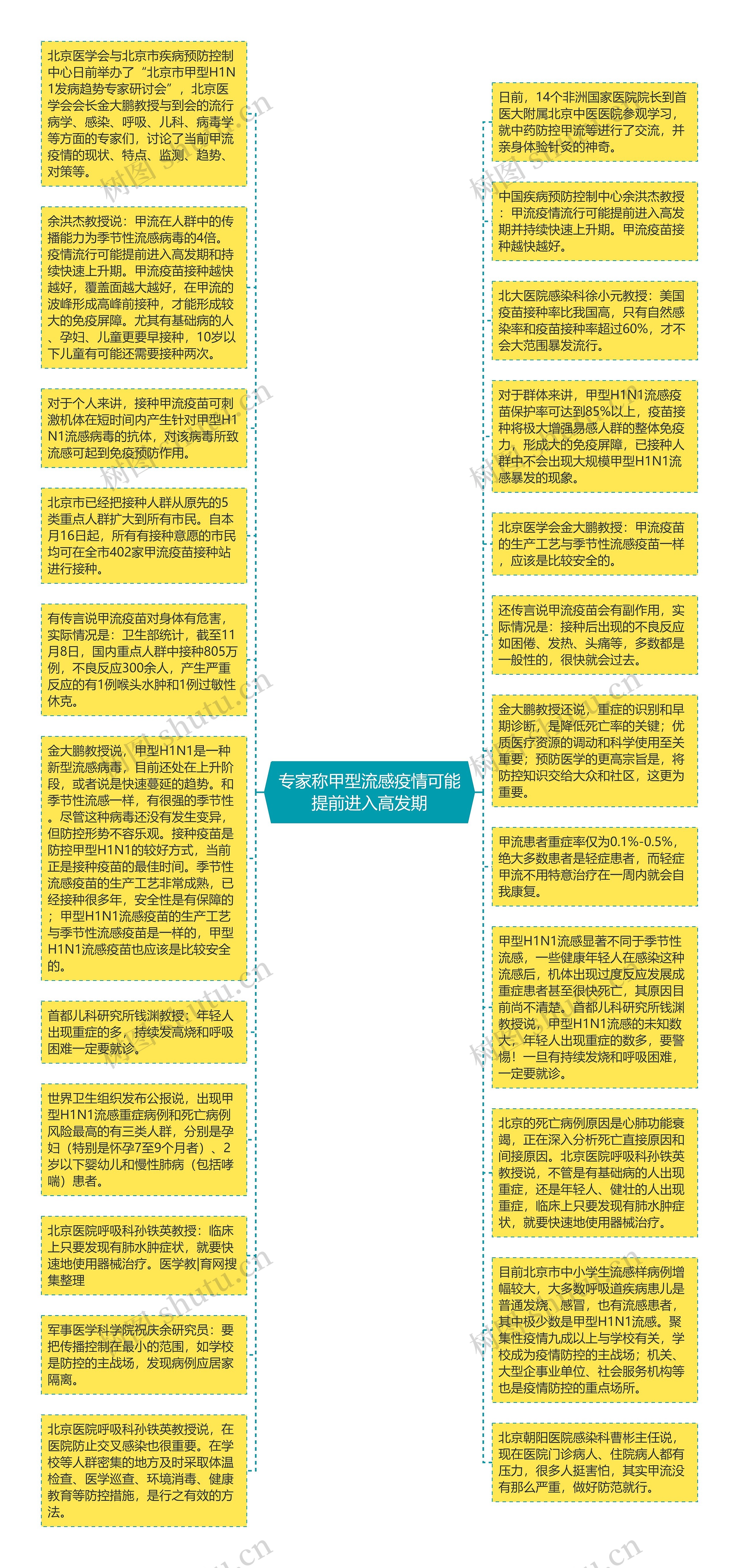 专家称甲型流感疫情可能提前进入高发期思维导图