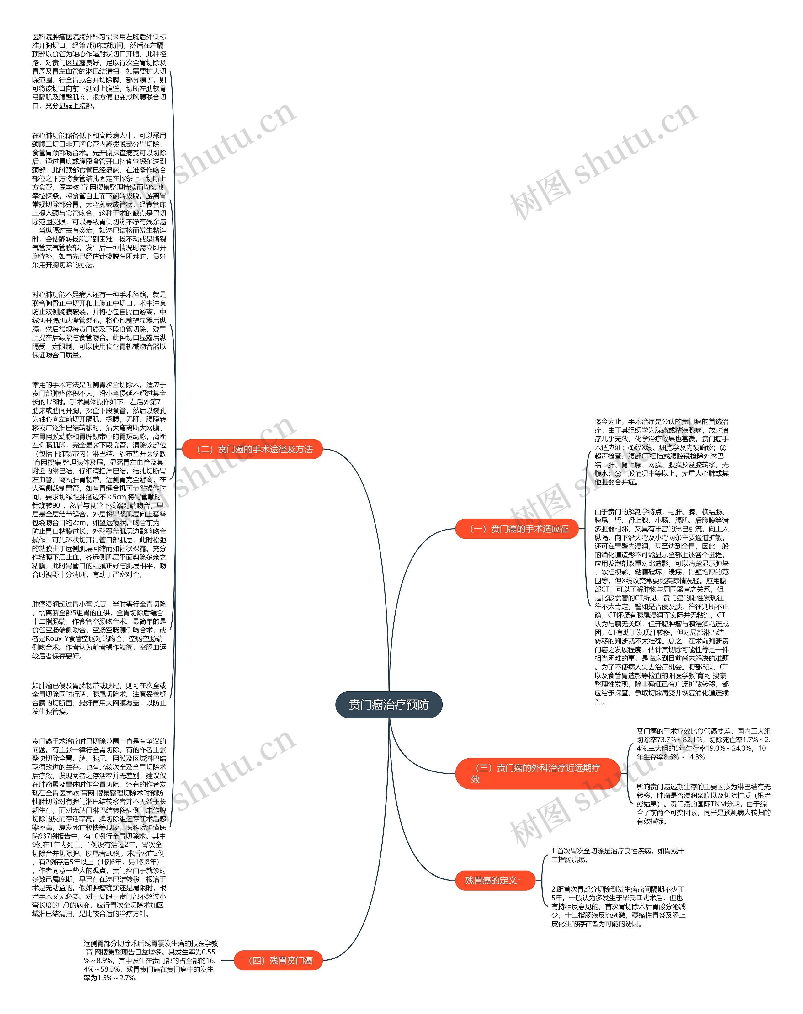 贲门癌治疗预防思维导图