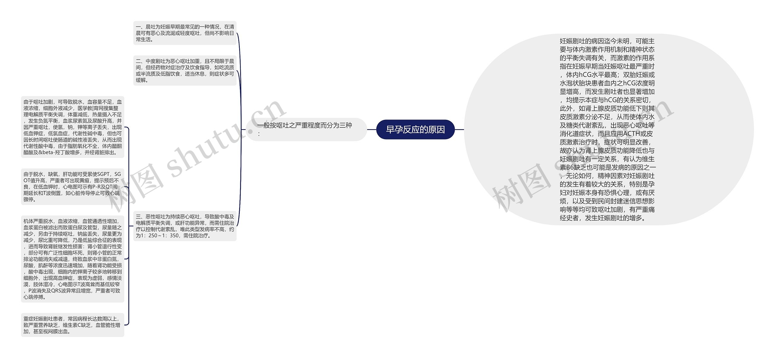 早孕反应的原因思维导图