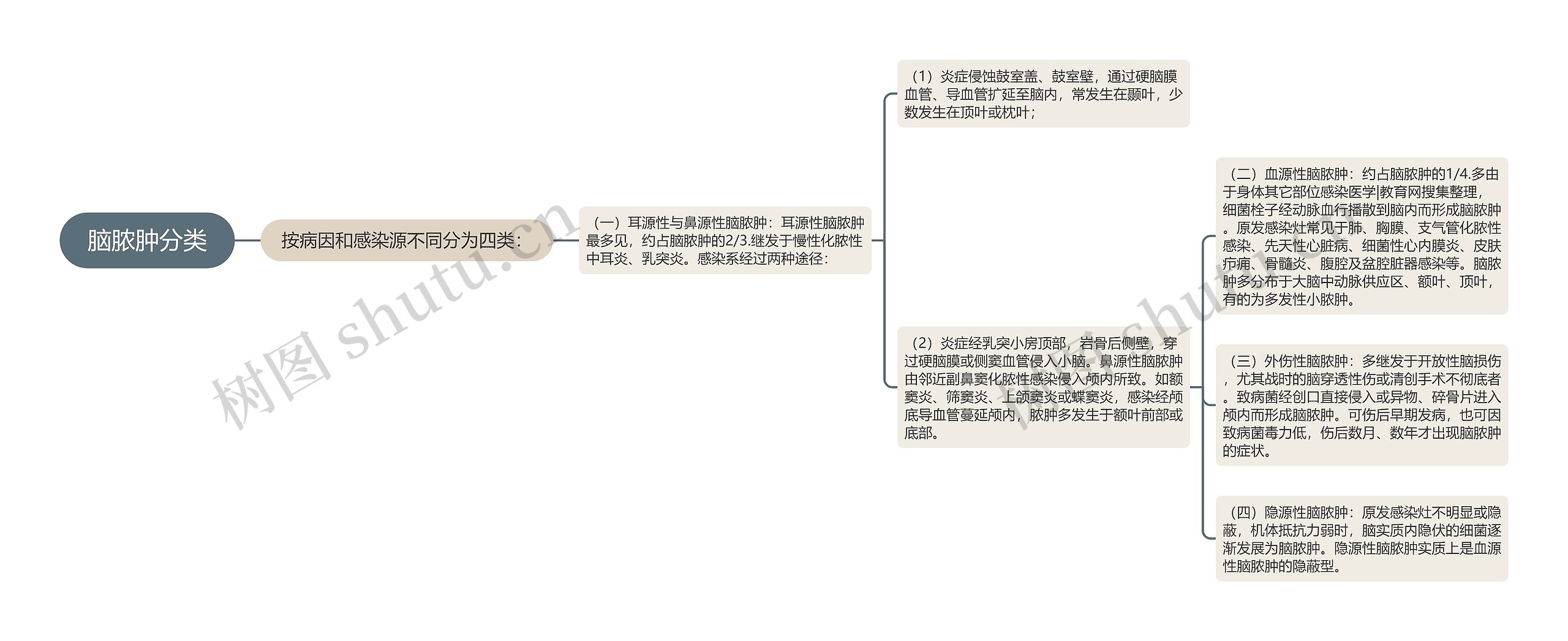 脑脓肿分类思维导图