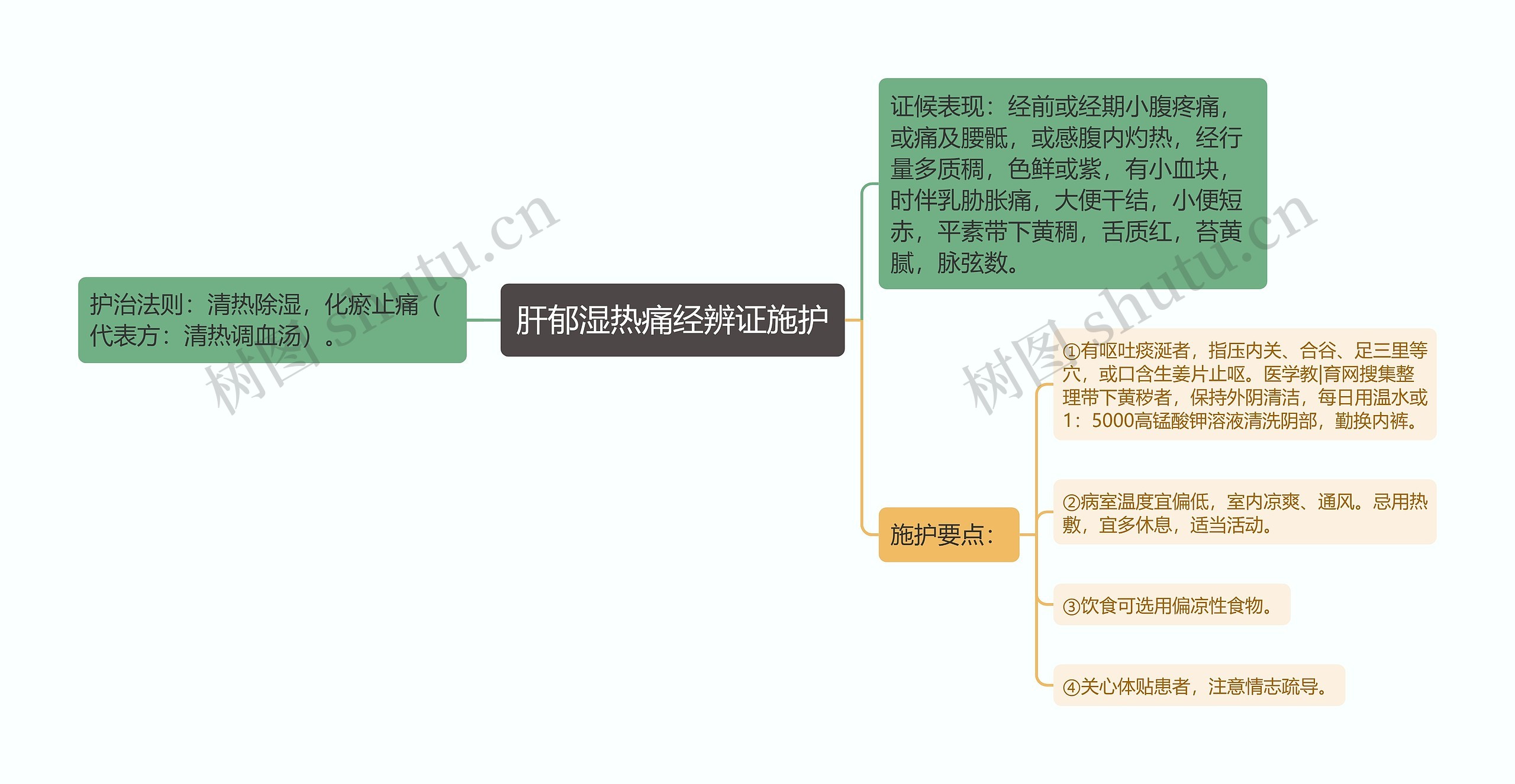 肝郁湿热痛经辨证施护思维导图