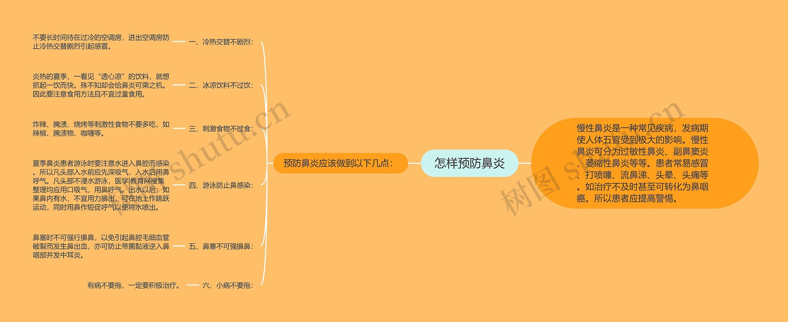 怎样预防鼻炎思维导图