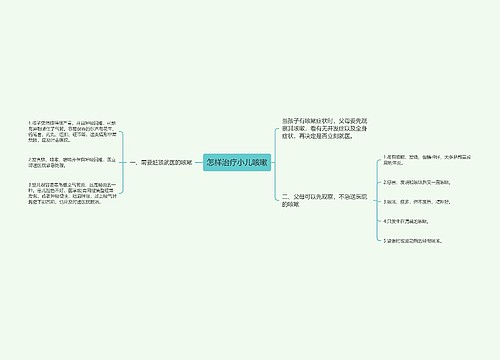 怎样治疗小儿咳嗽