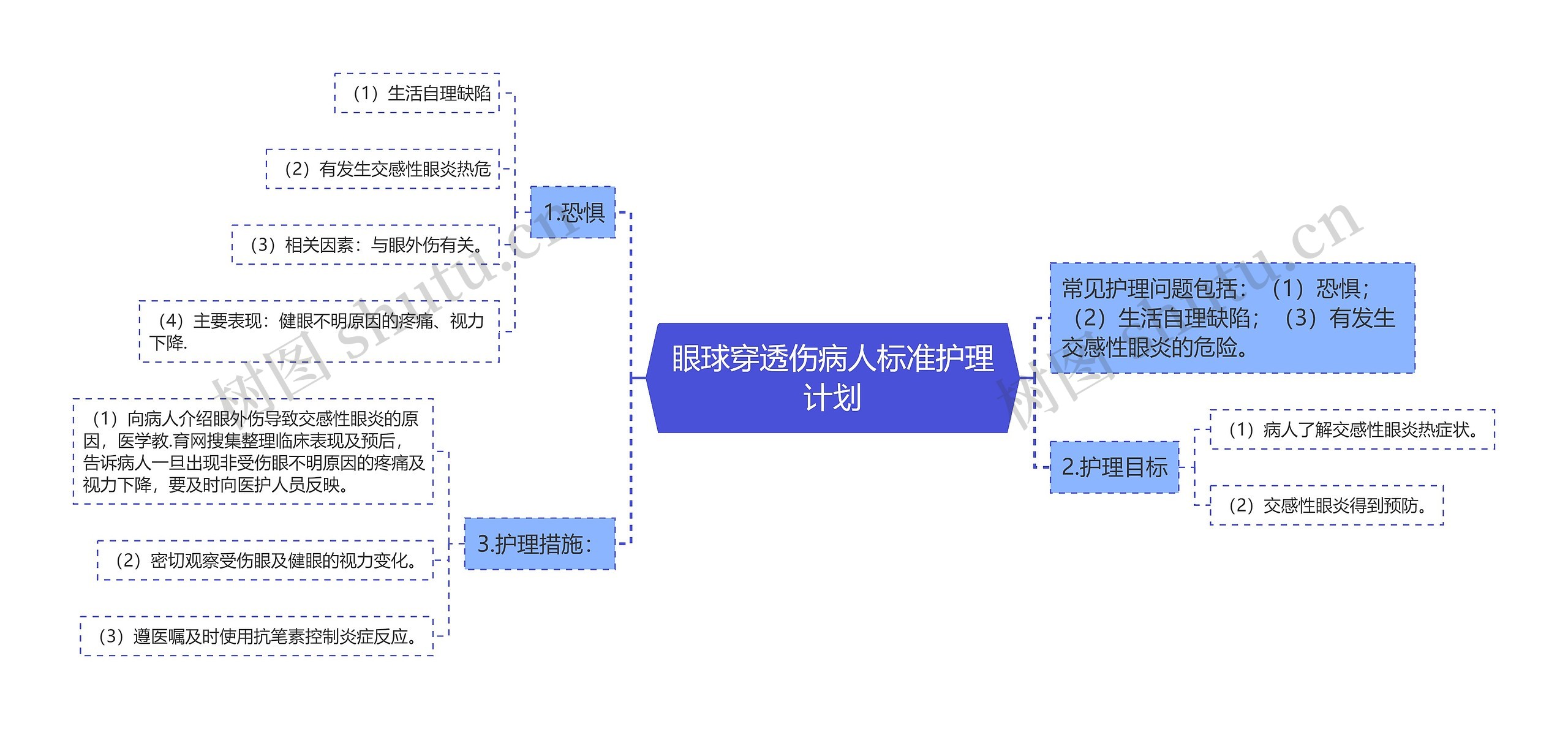 眼球穿透伤病人标准护理计划思维导图