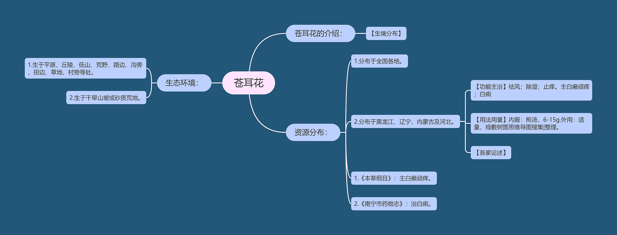 苍耳花思维导图