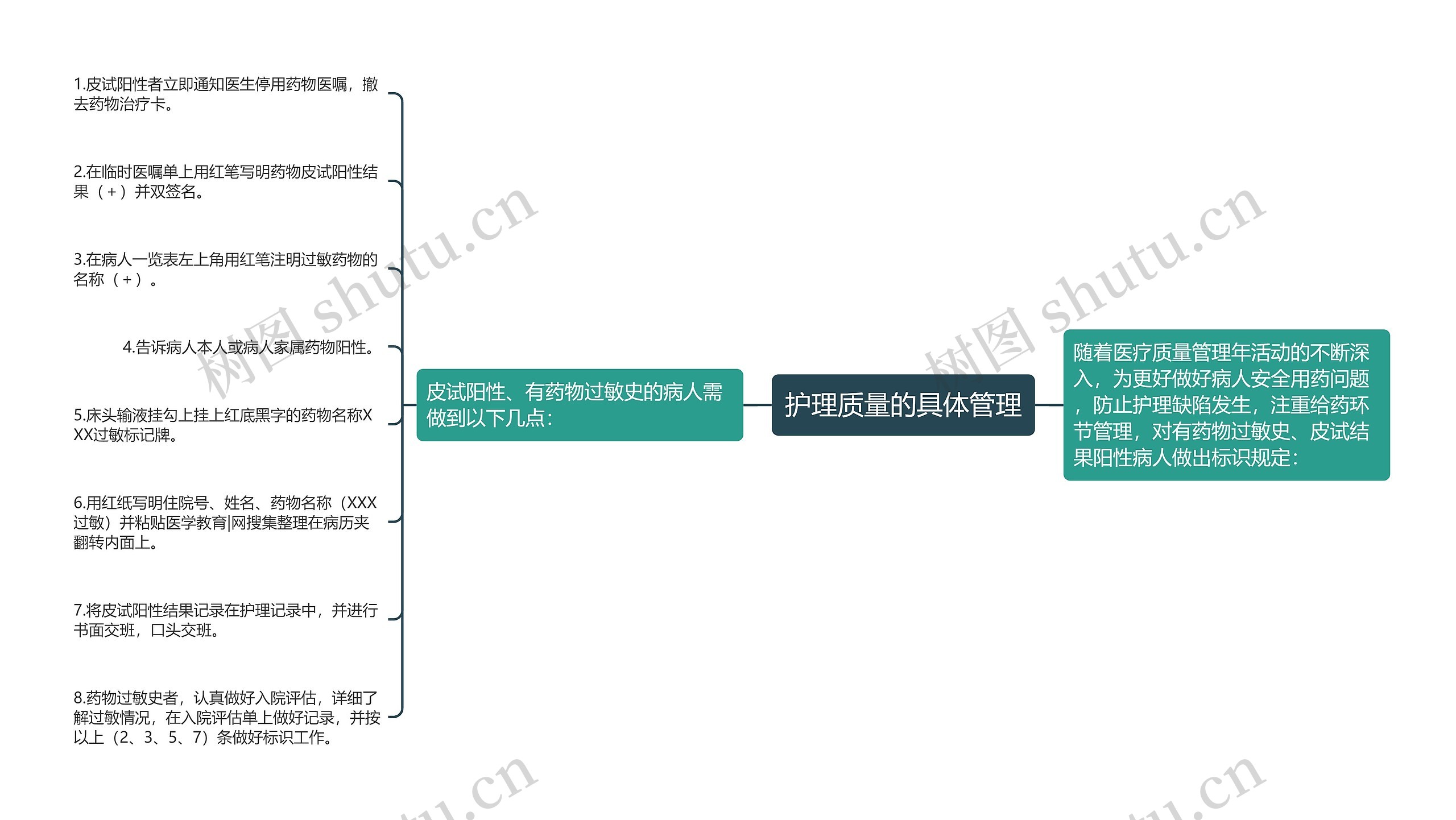 护理质量的具体管理思维导图