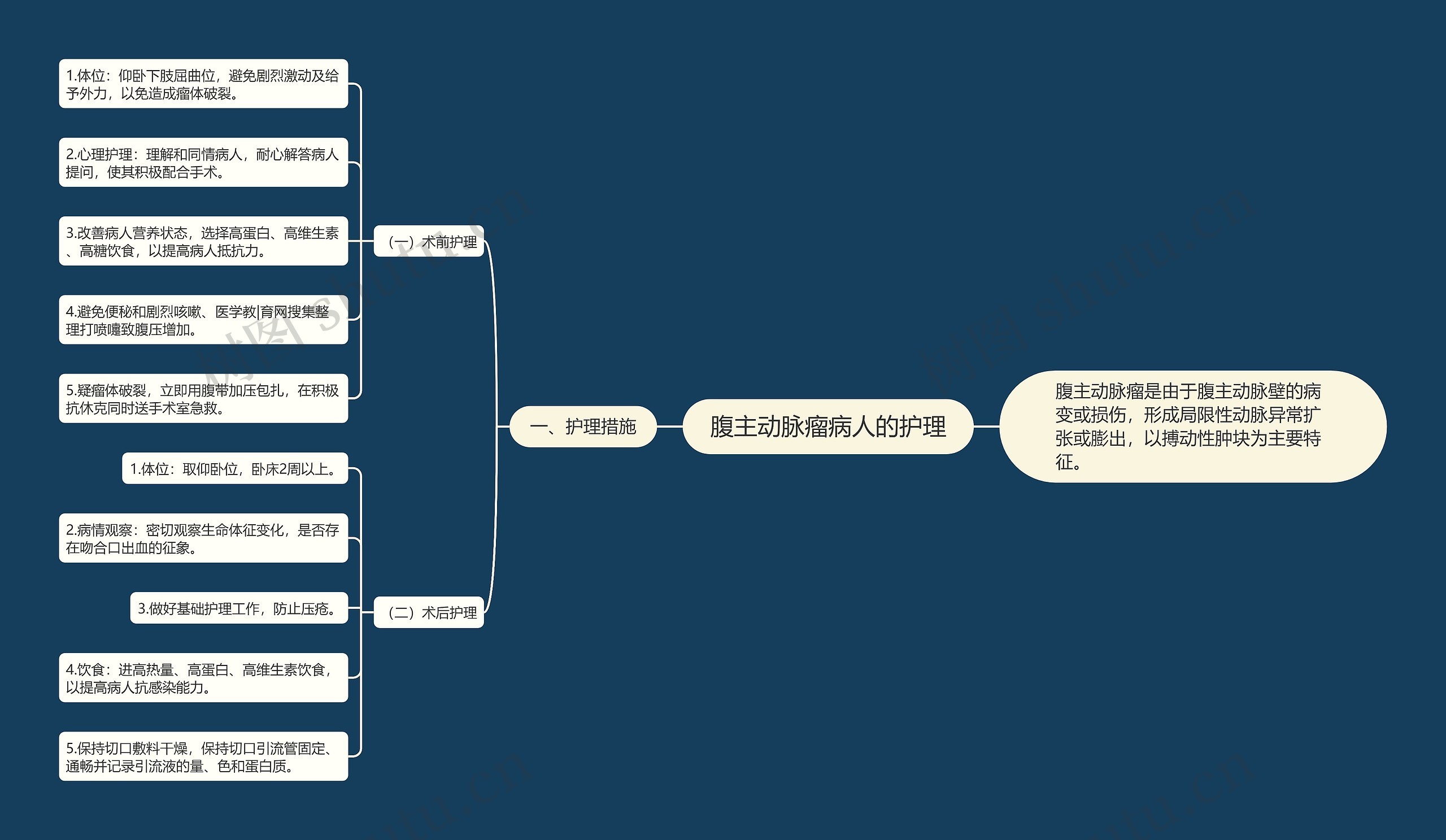 腹主动脉瘤病人的护理思维导图