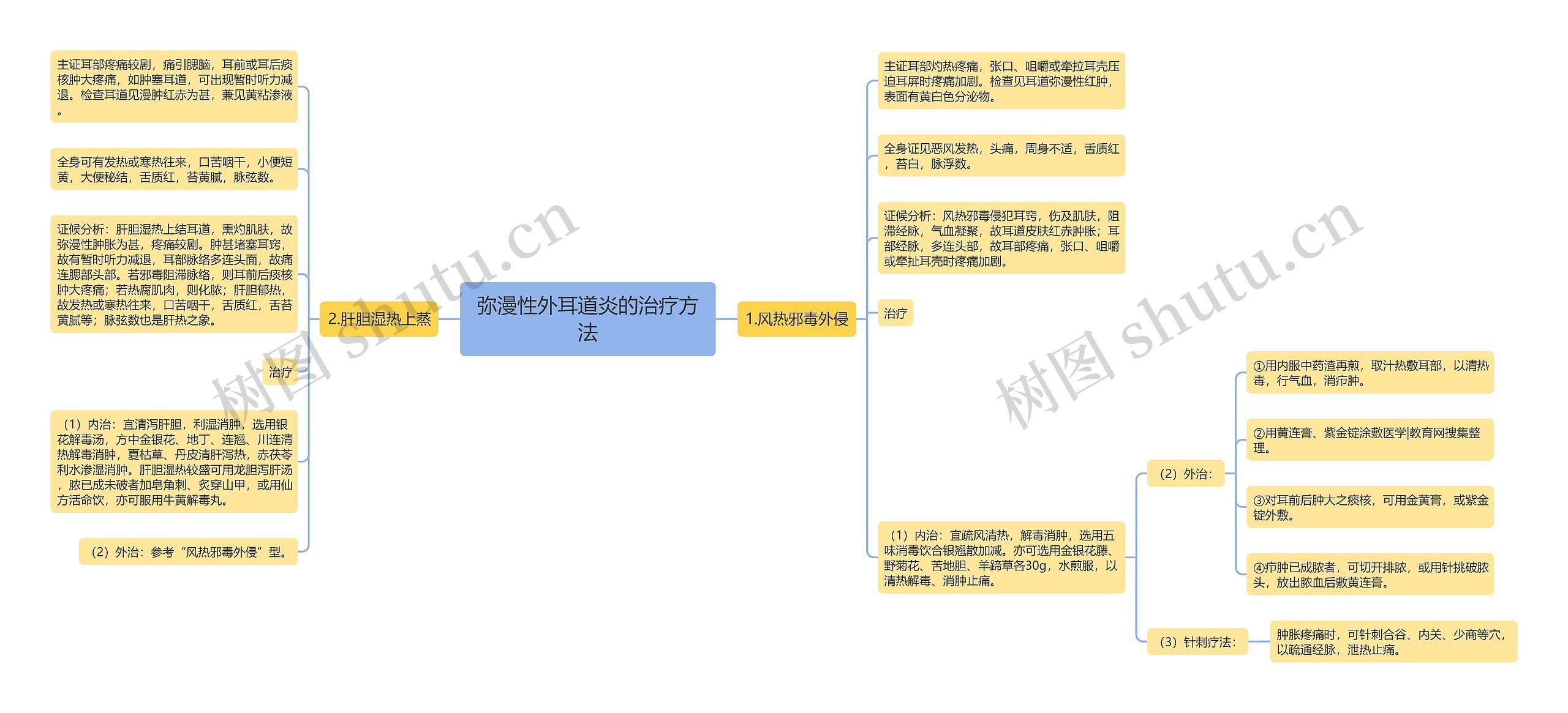 弥漫性外耳道炎的治疗方法思维导图