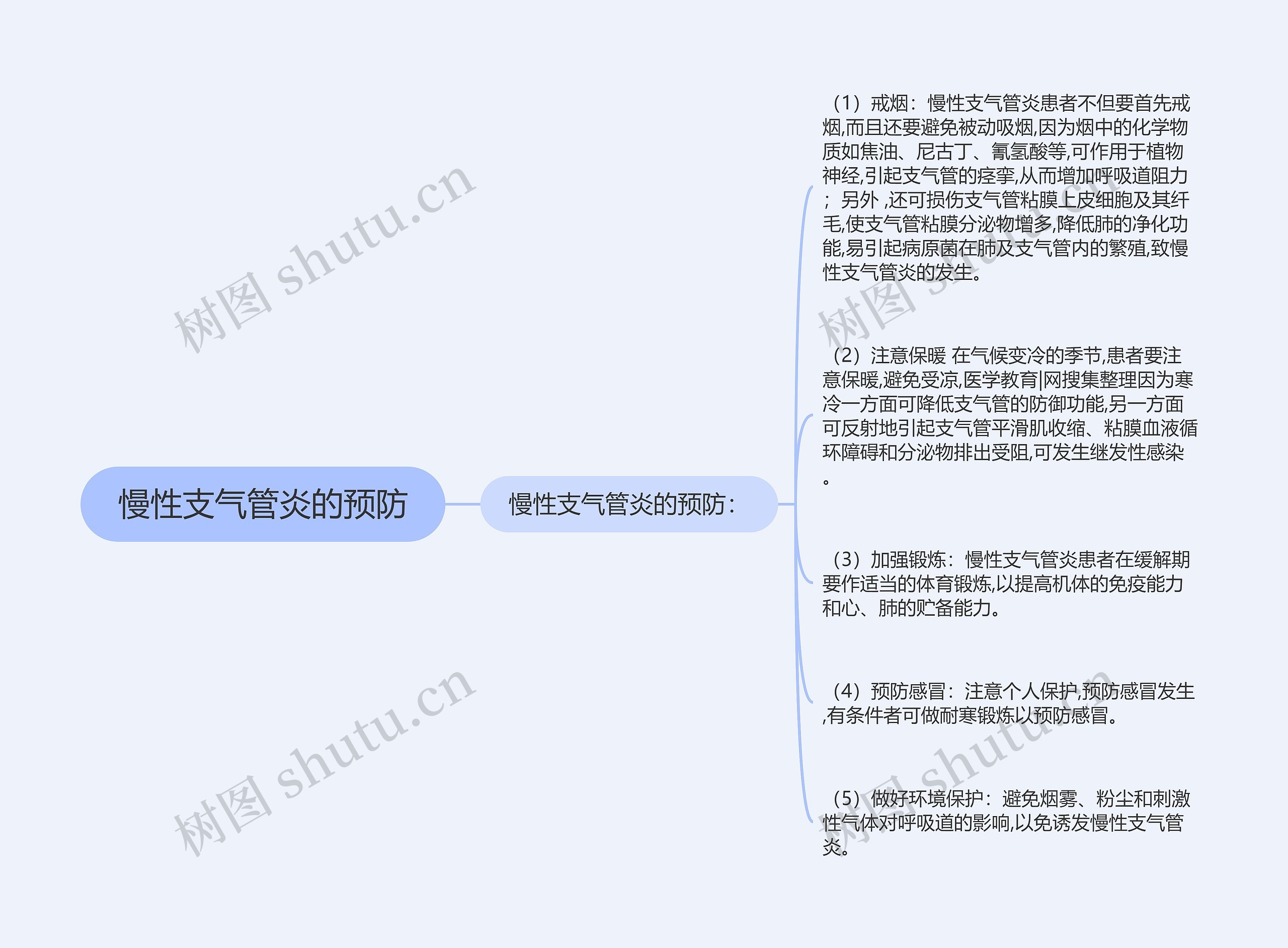 慢性支气管炎的预防思维导图