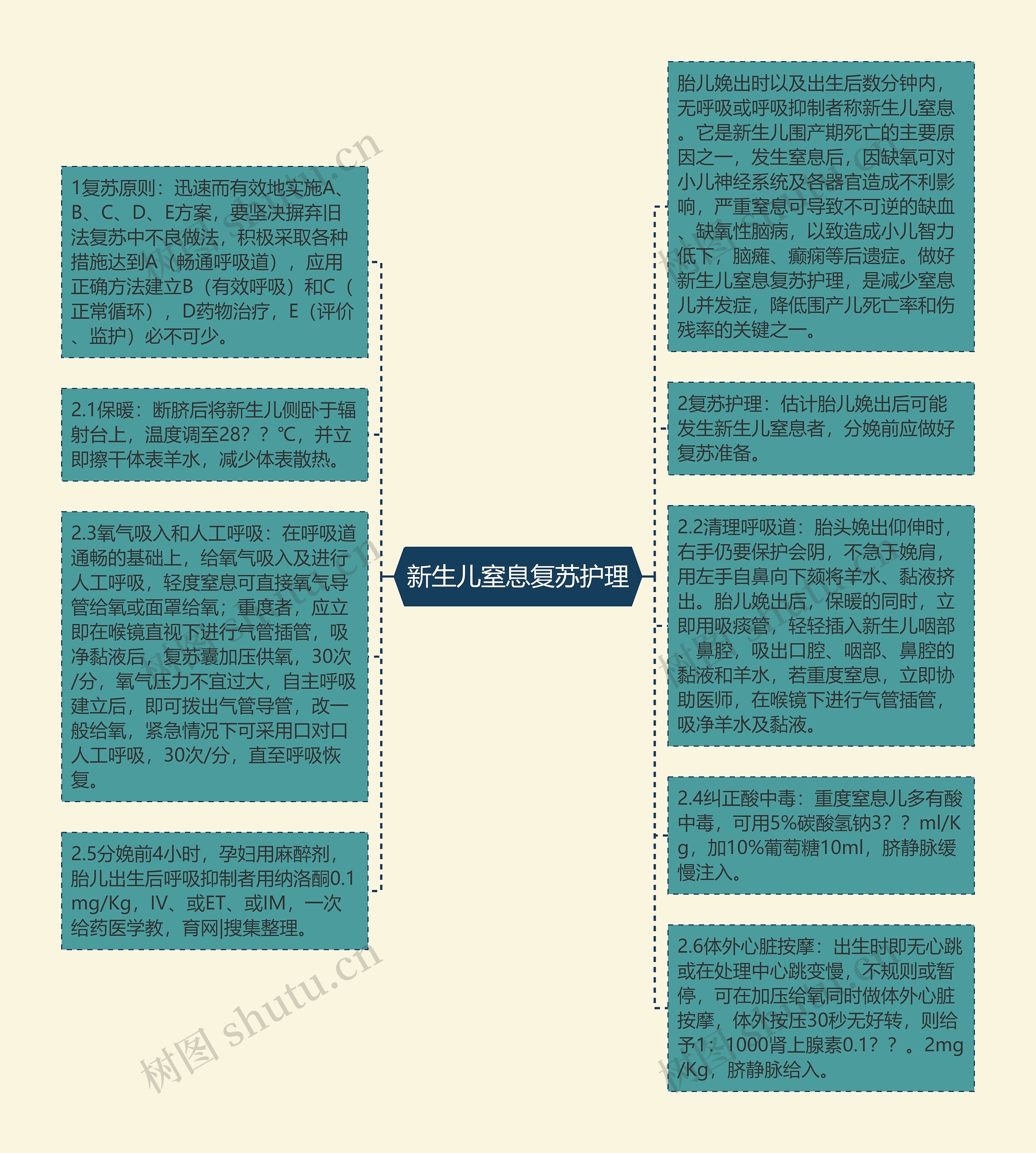 新生儿窒息复苏护理思维导图