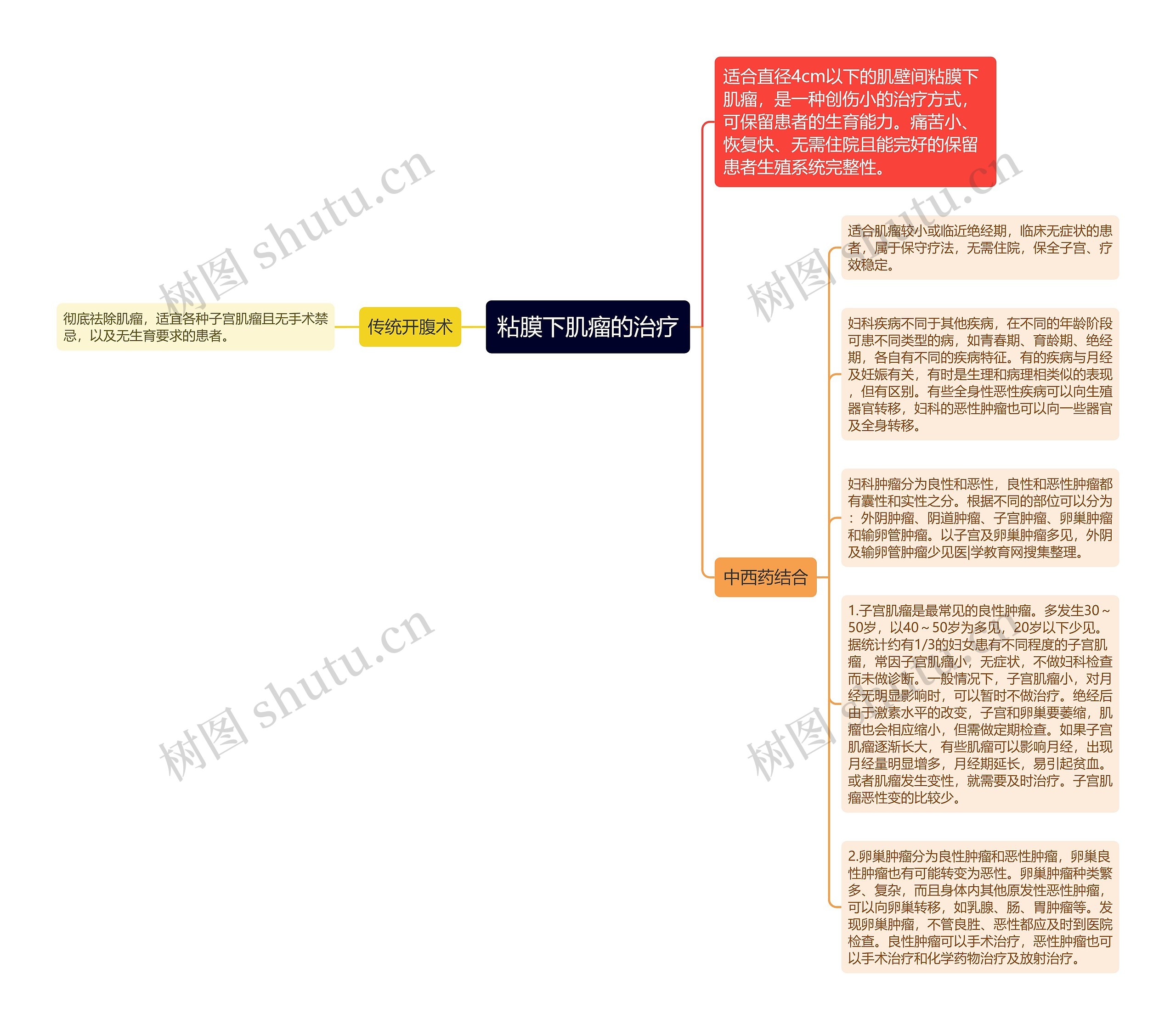 粘膜下肌瘤的治疗思维导图