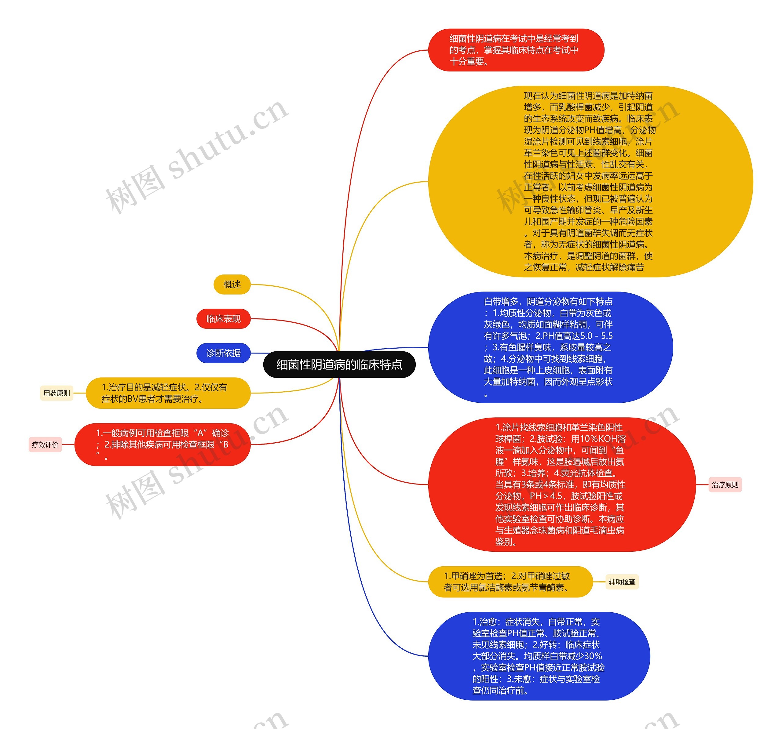 细菌性阴道病的临床特点思维导图