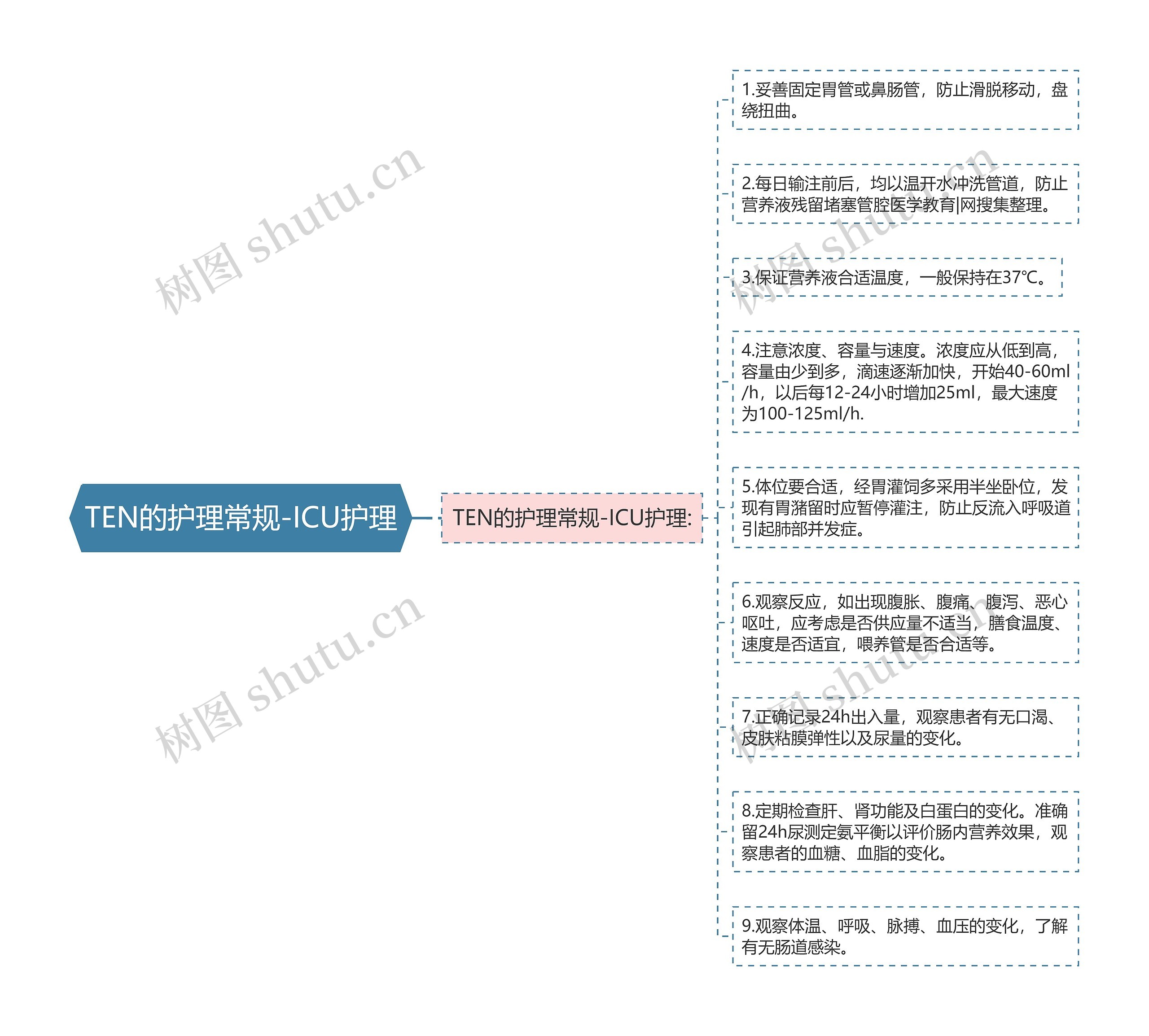 TEN的护理常规-ICU护理思维导图