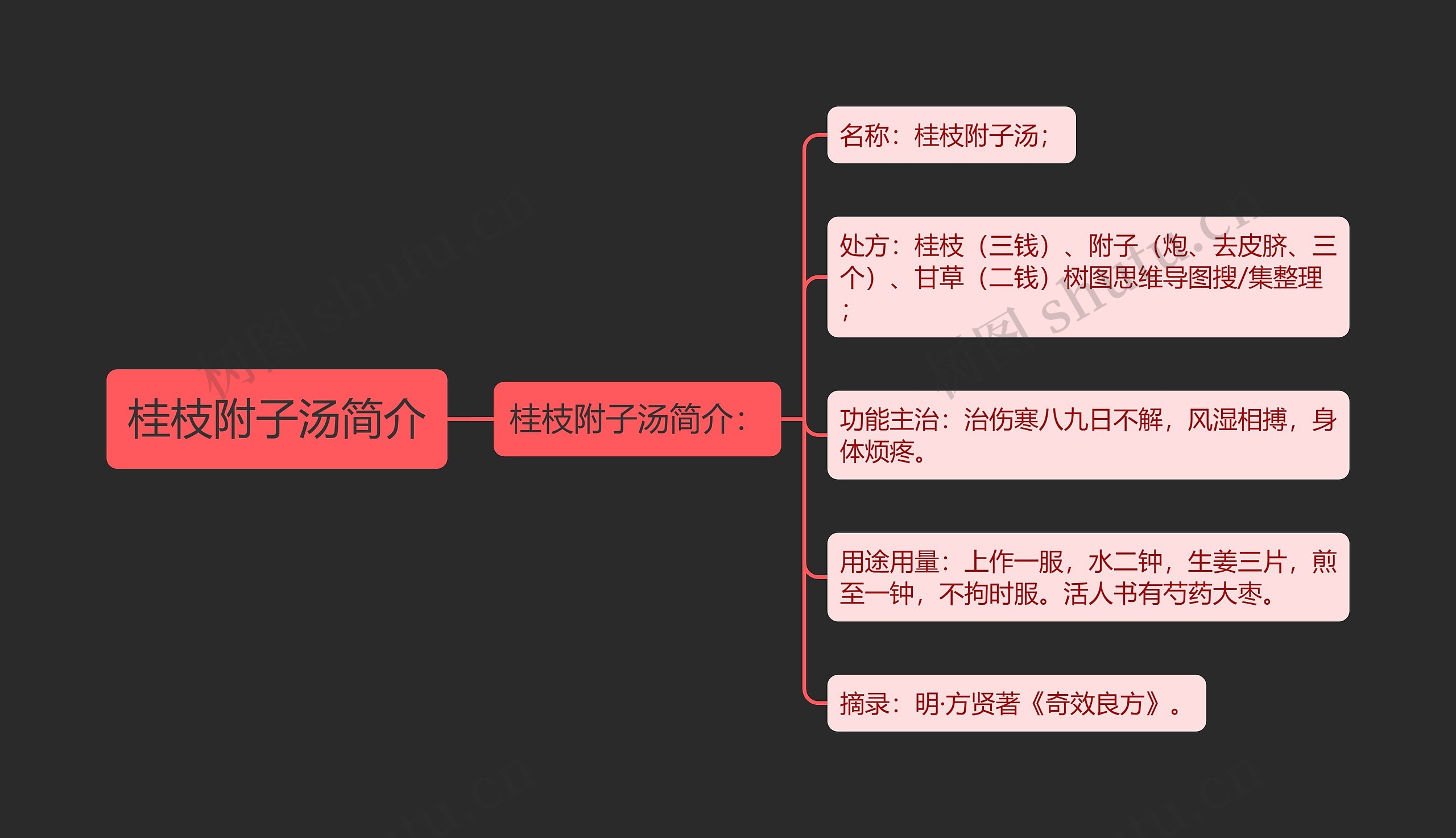 桂枝附子汤简介思维导图