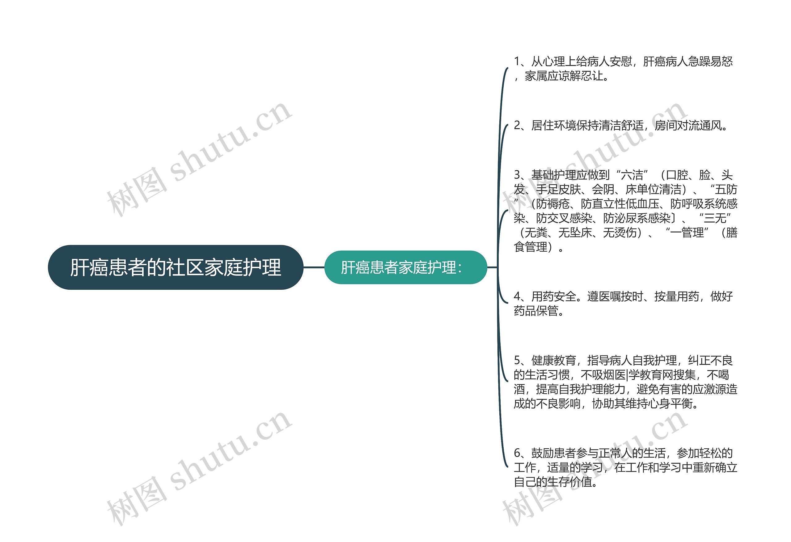 肝癌患者的社区家庭护理思维导图