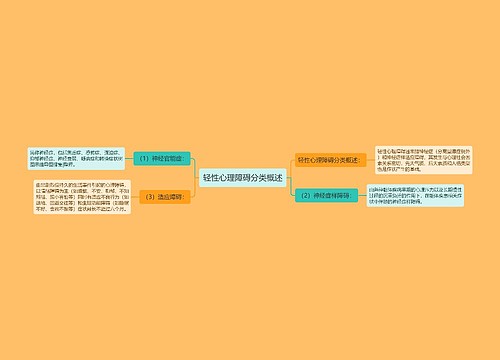 轻性心理障碍分类概述