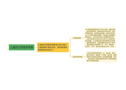 儿童的正常营养需要