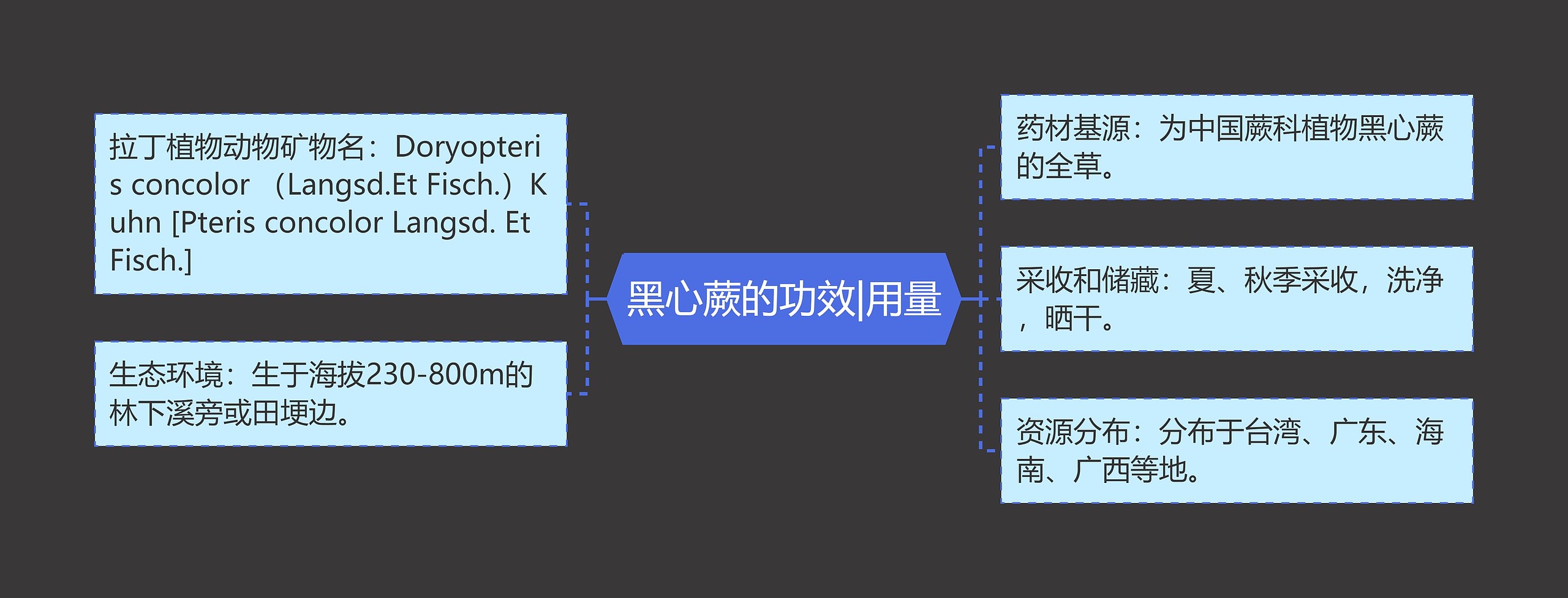 黑心蕨的功效|用量思维导图