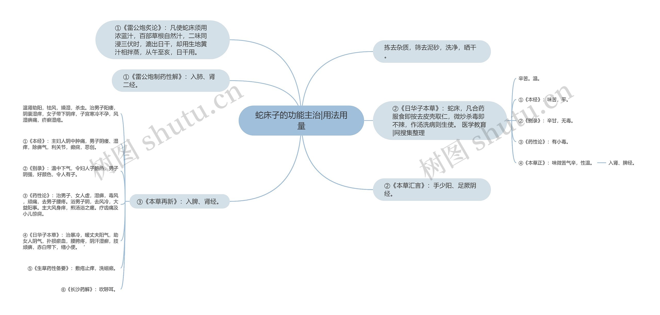 蛇床子的功能主治|用法用量思维导图