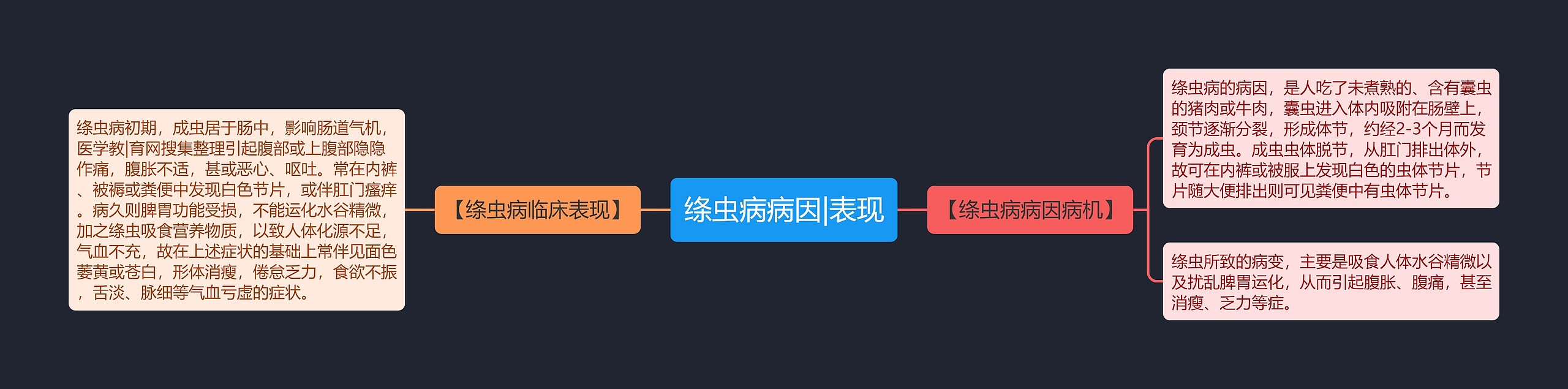 绦虫病病因|表现思维导图