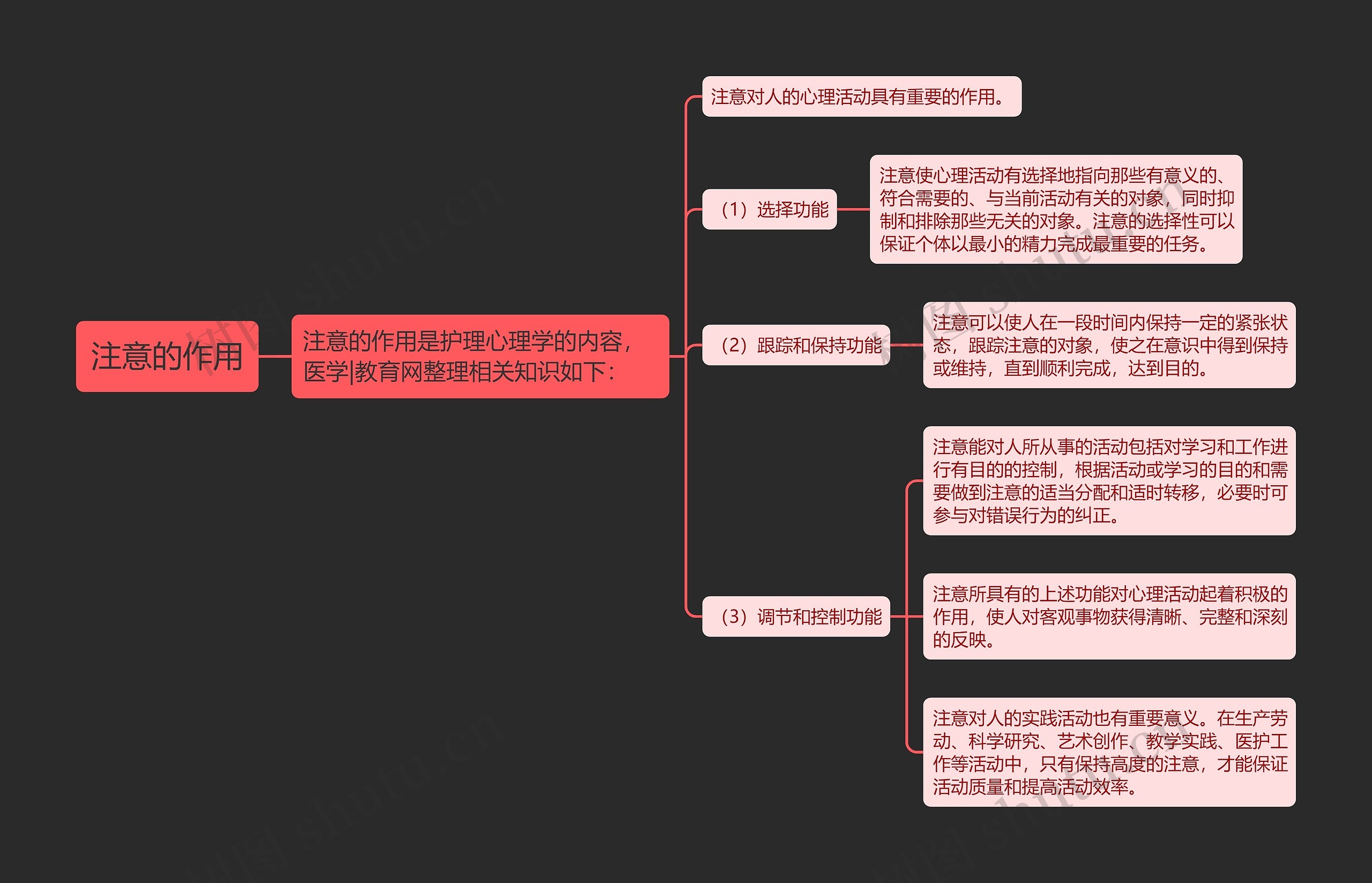 注意的作用思维导图