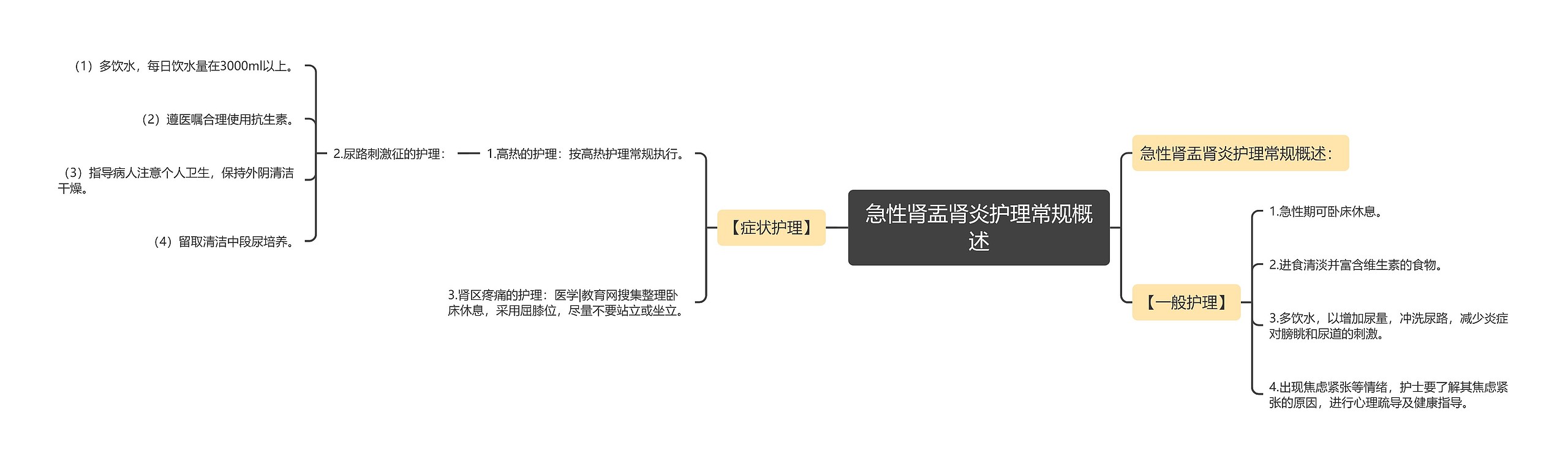 急性肾盂肾炎护理常规概述思维导图