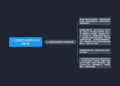 小儿患急性化脓性中耳炎的护理