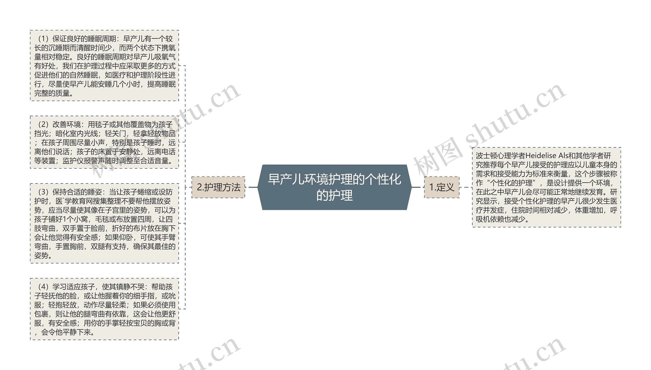 早产儿环境护理的个性化的护理思维导图