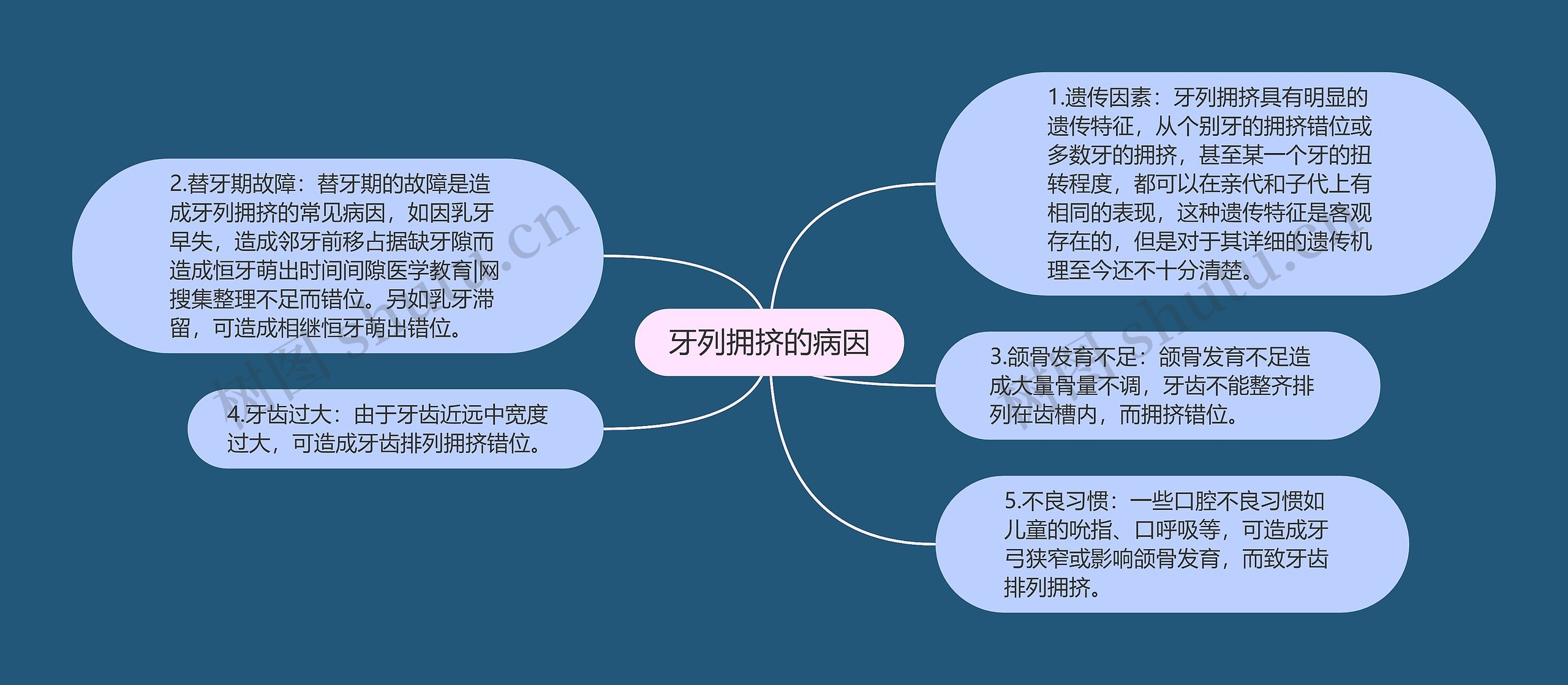 牙列拥挤的病因思维导图