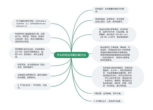 芋头的用法用量|功能主治