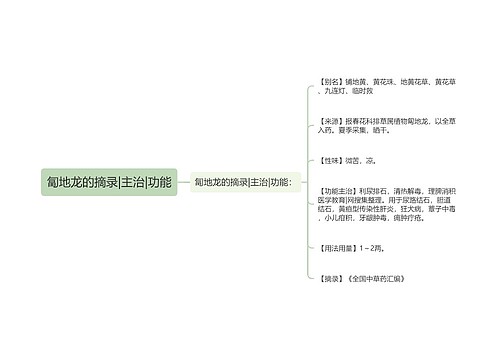 匐地龙的摘录|主治|功能