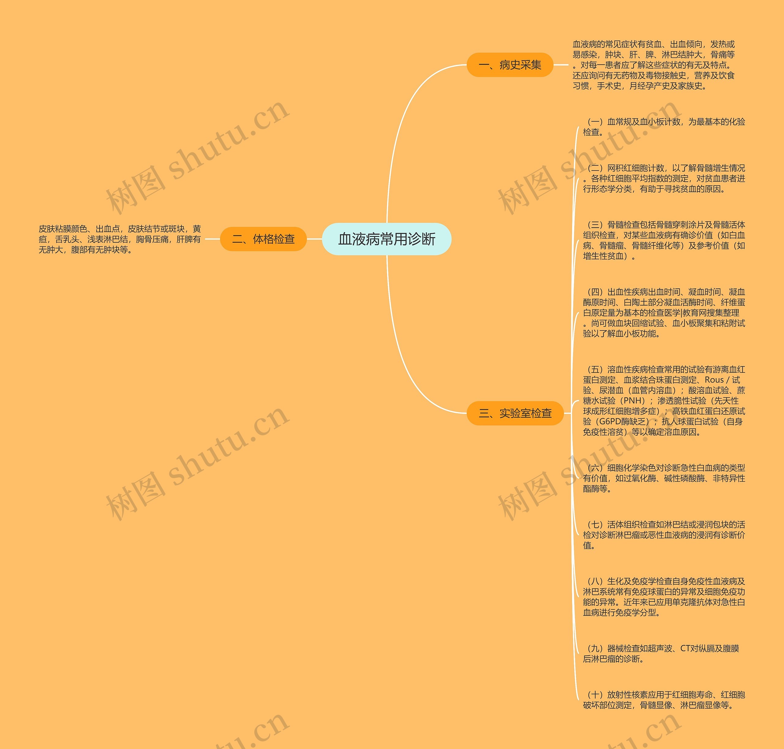 血液病常用诊断思维导图