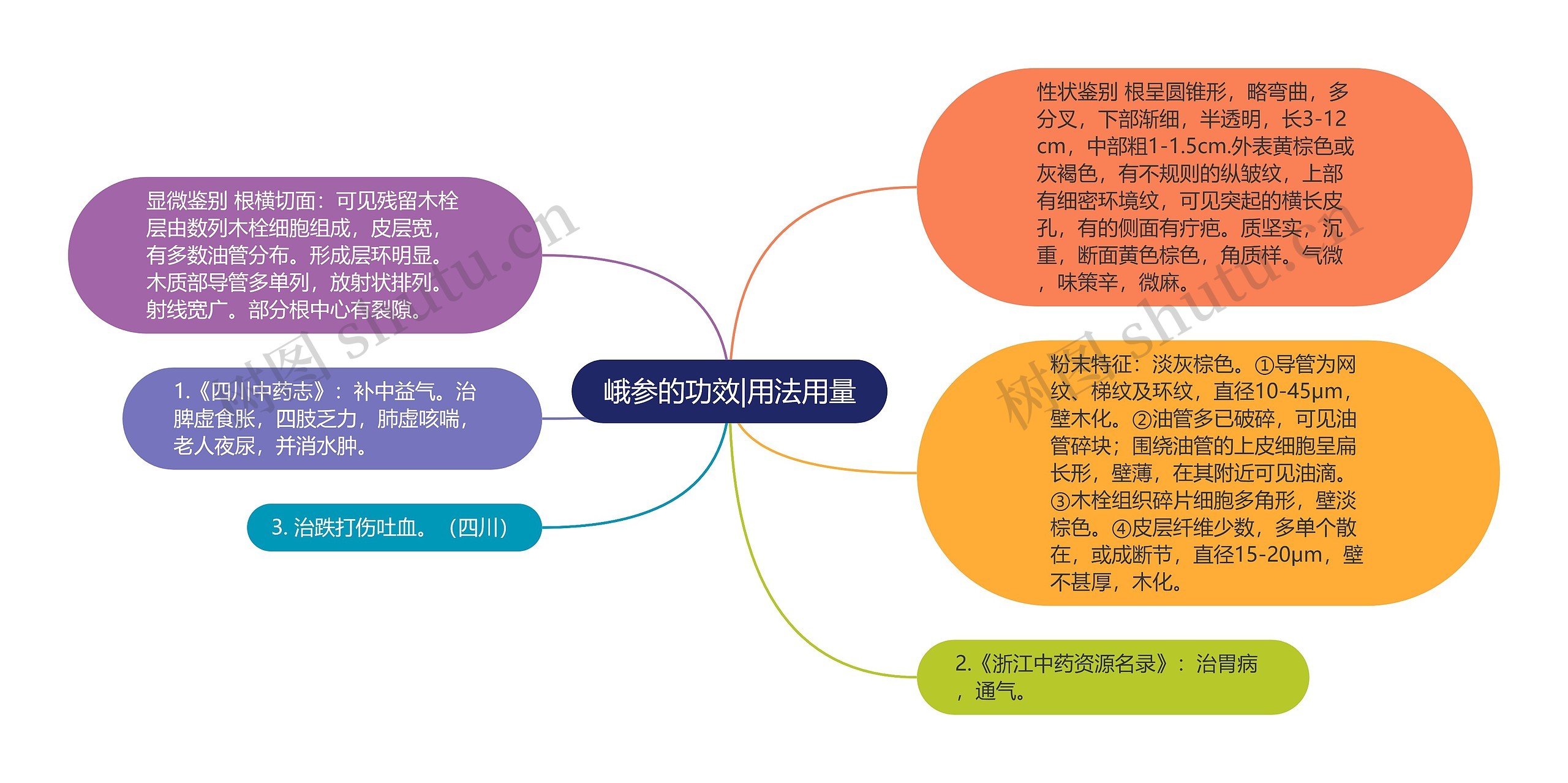 峨参的功效|用法用量思维导图