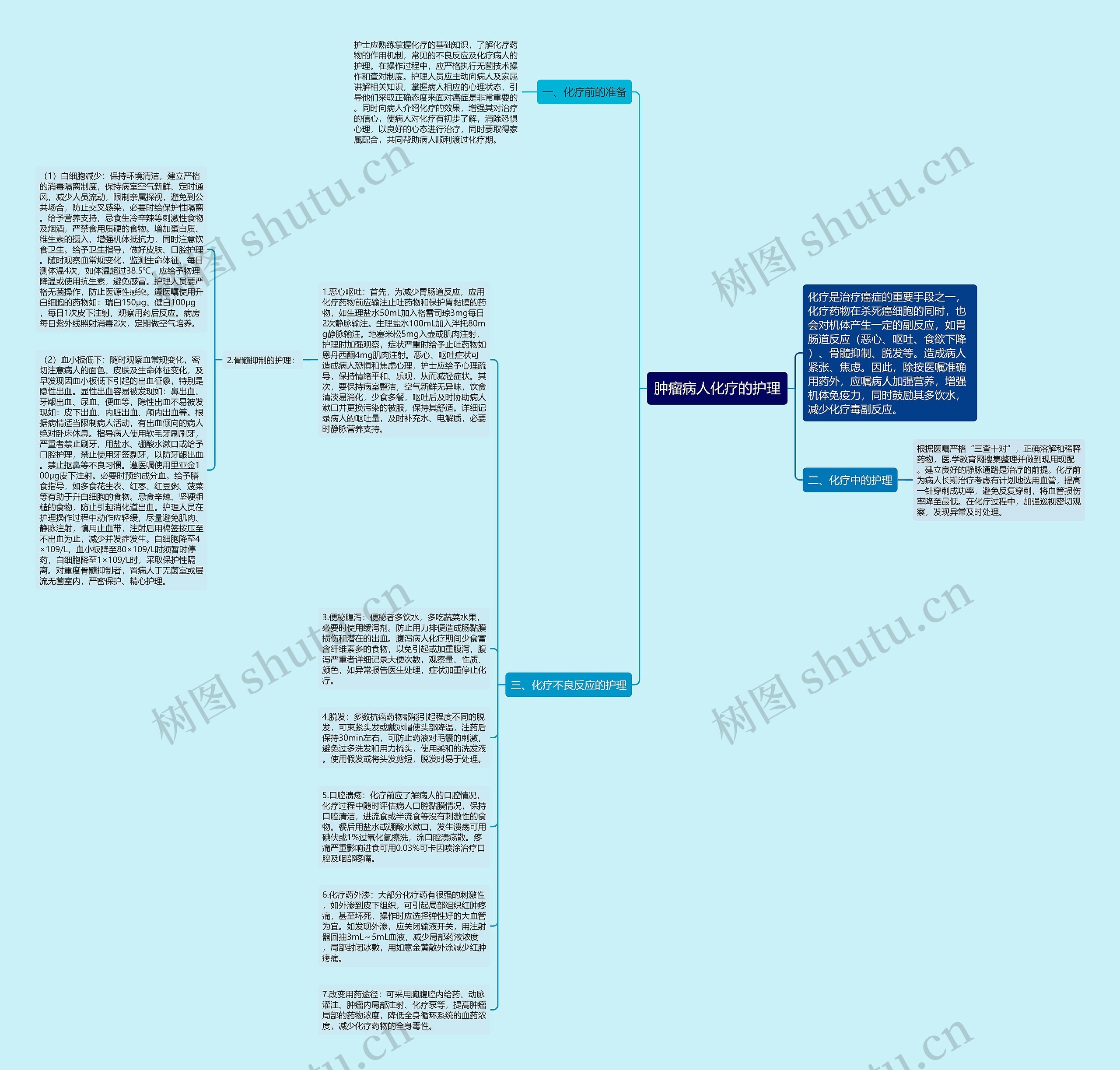 肿瘤病人化疗的护理思维导图