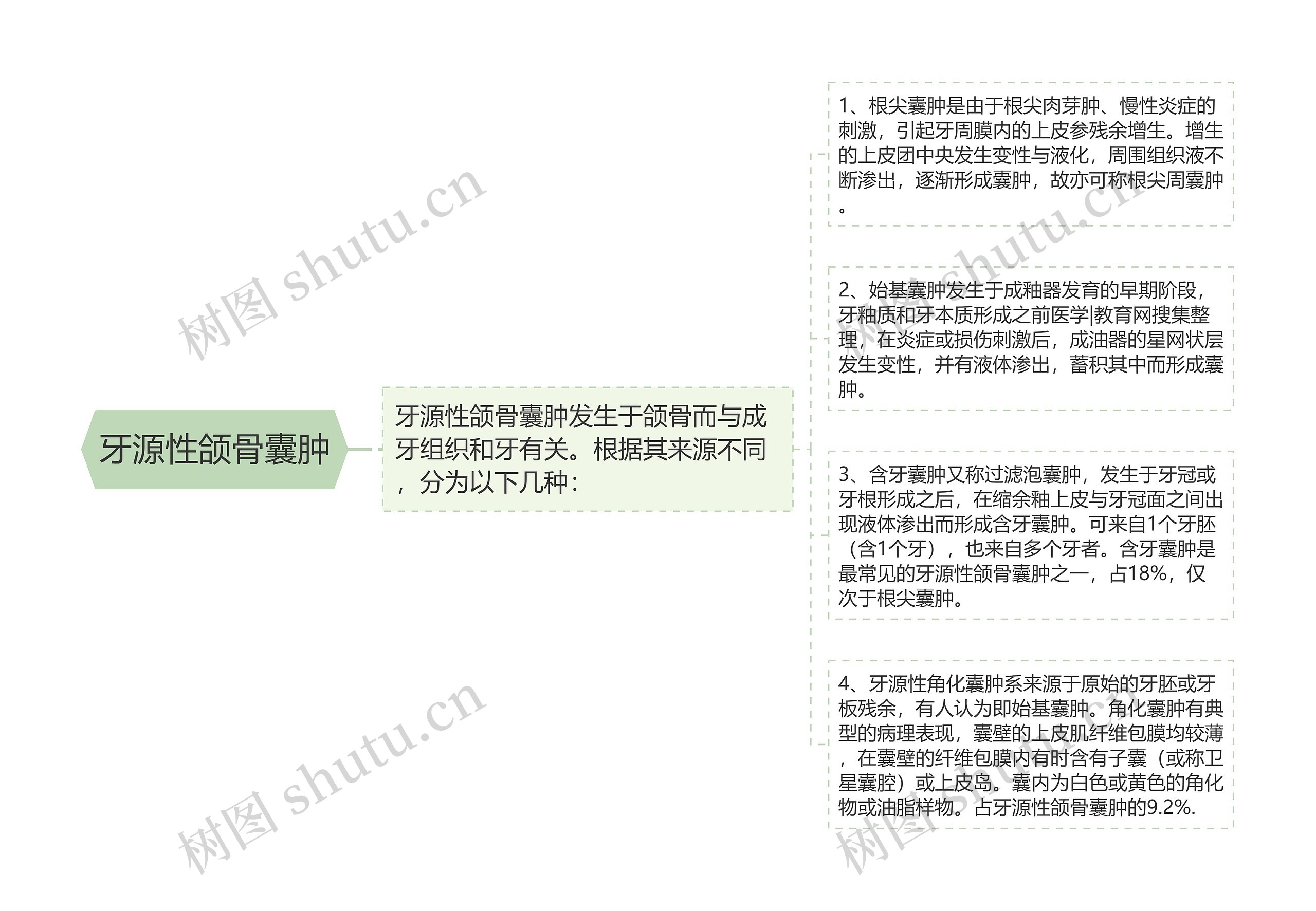 牙源性颌骨囊肿思维导图