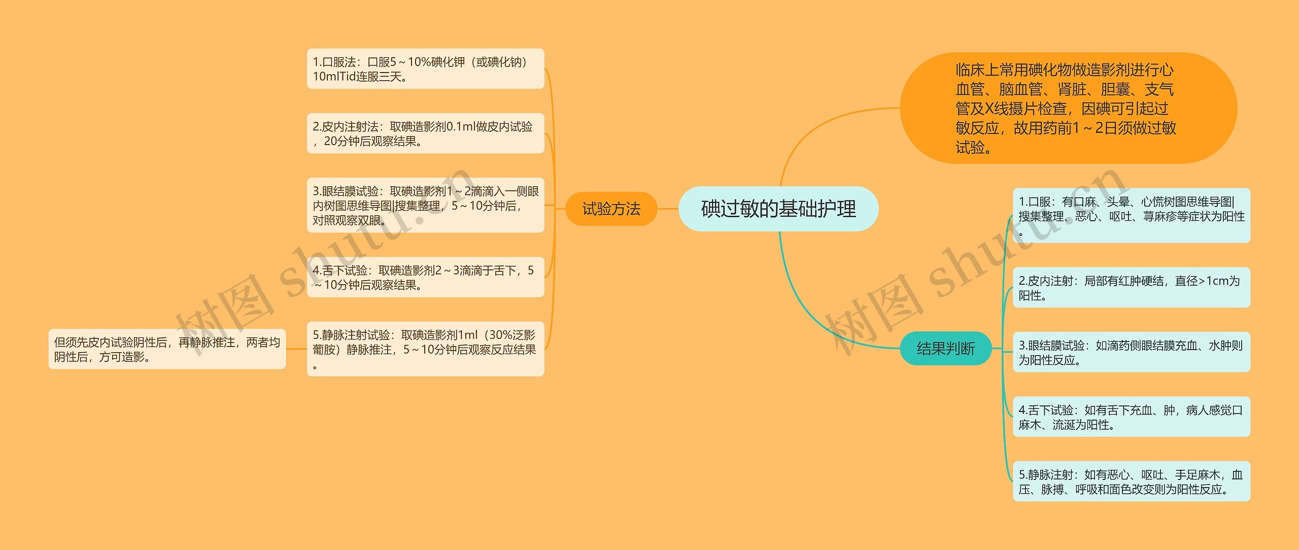 碘过敏的基础护理思维导图