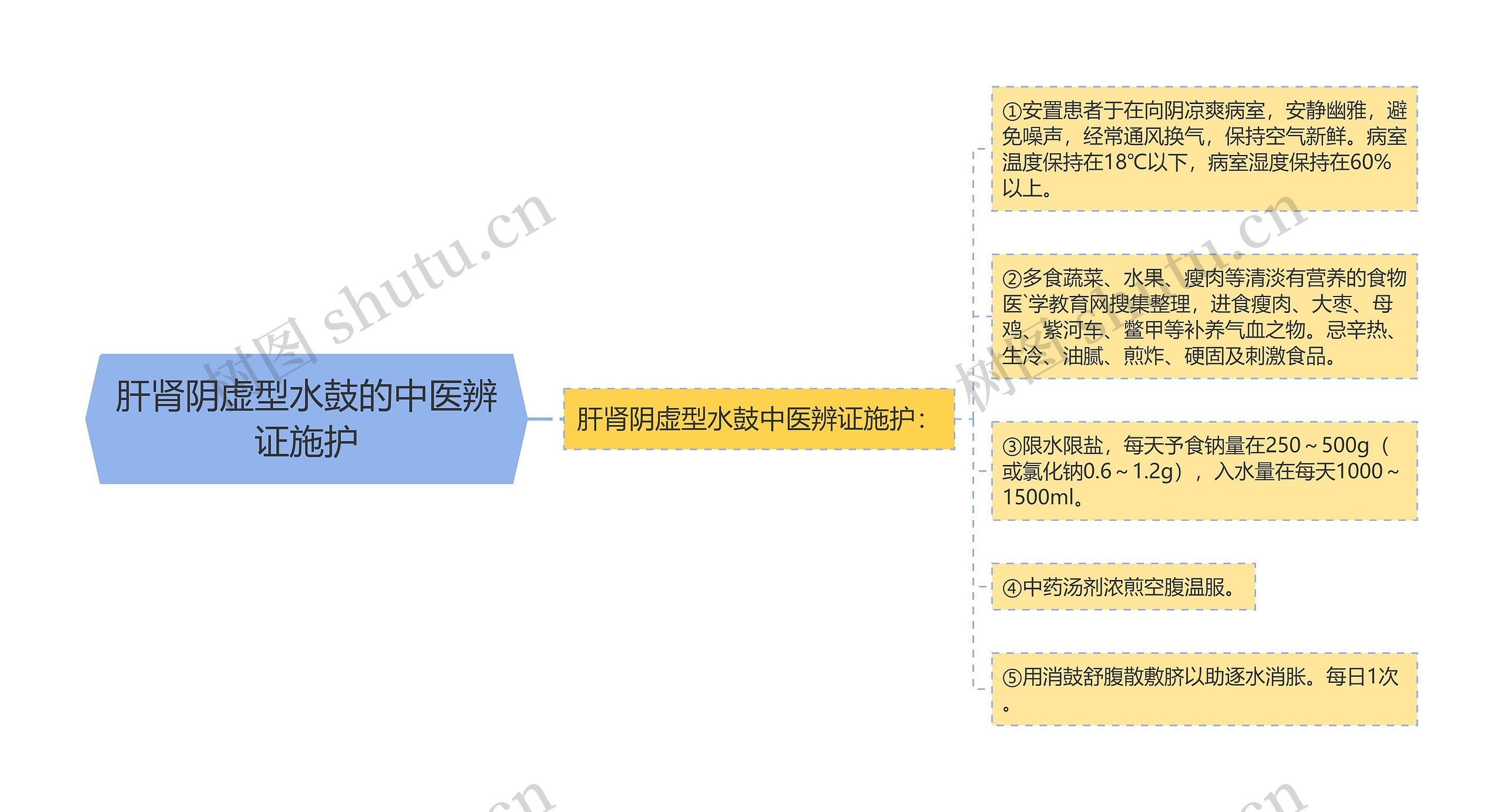 肝肾阴虚型水鼓的中医辨证施护思维导图