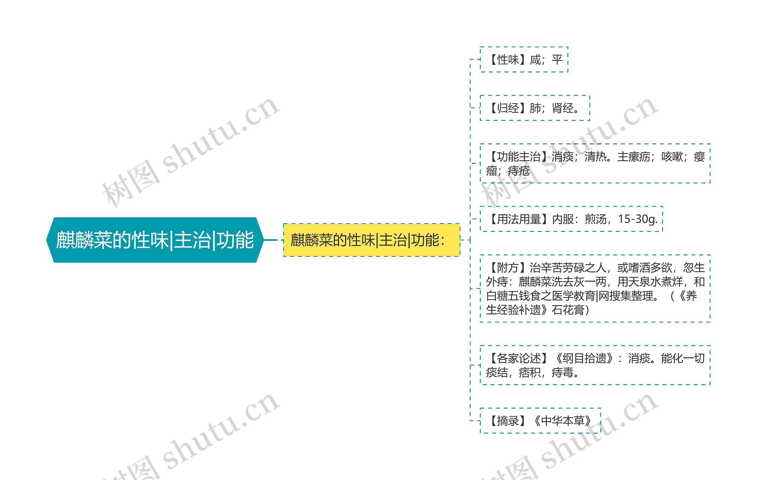 麒麟菜的性味|主治|功能思维导图