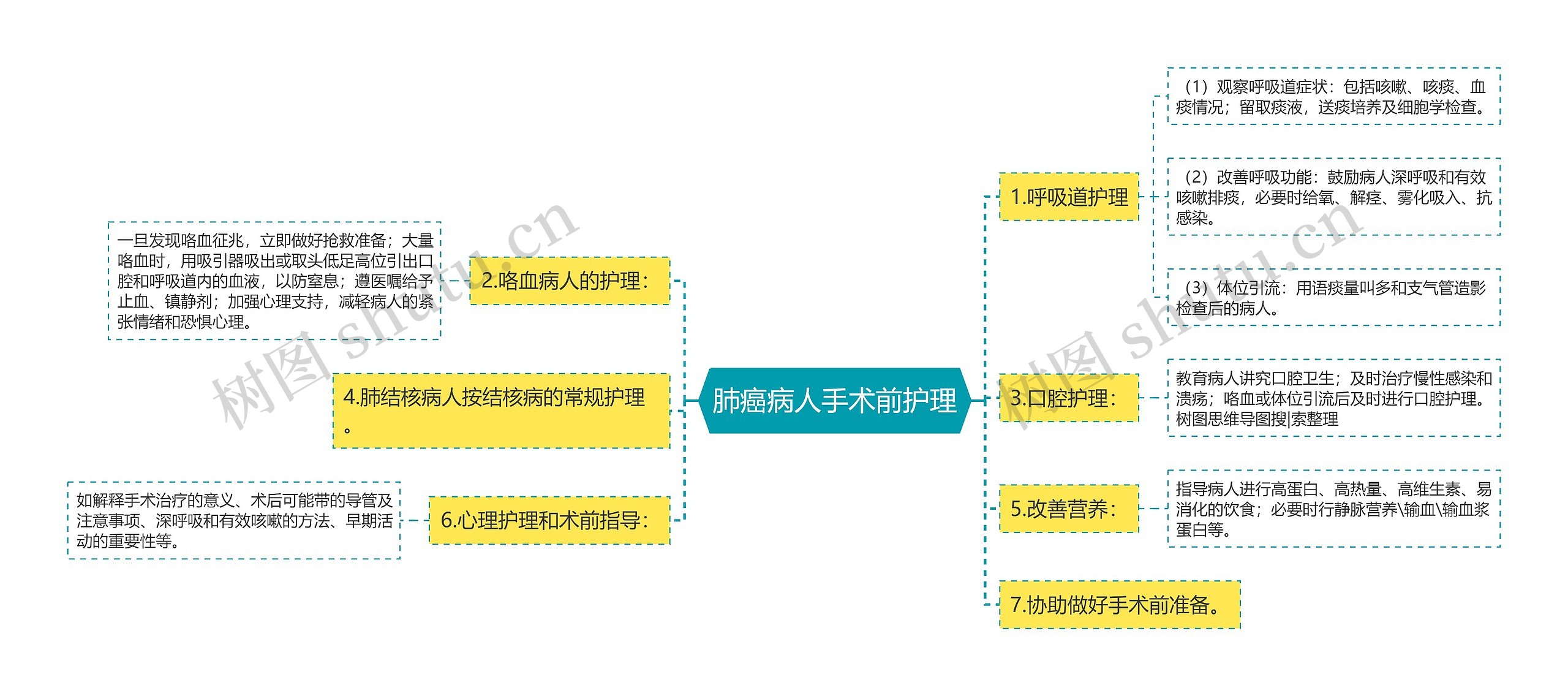 肺癌病人手术前护理思维导图