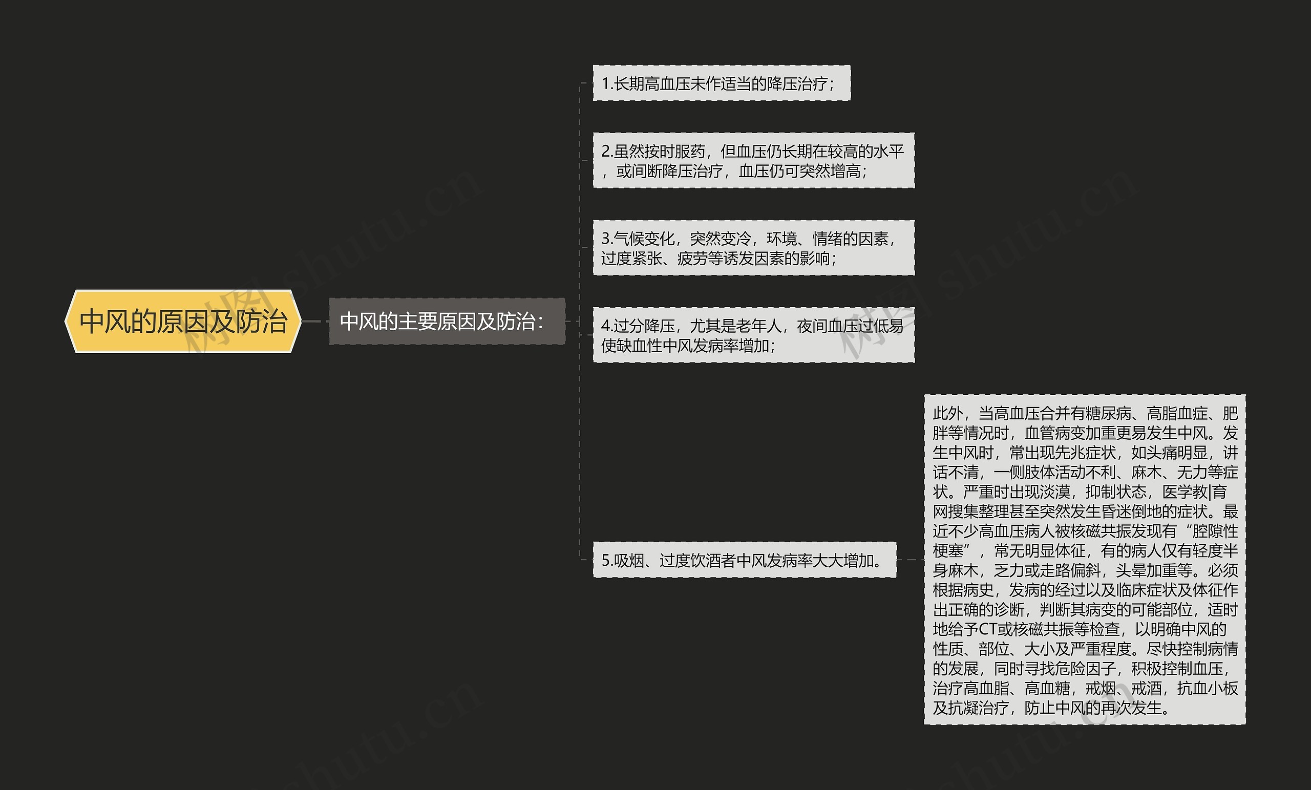 中风的原因及防治思维导图