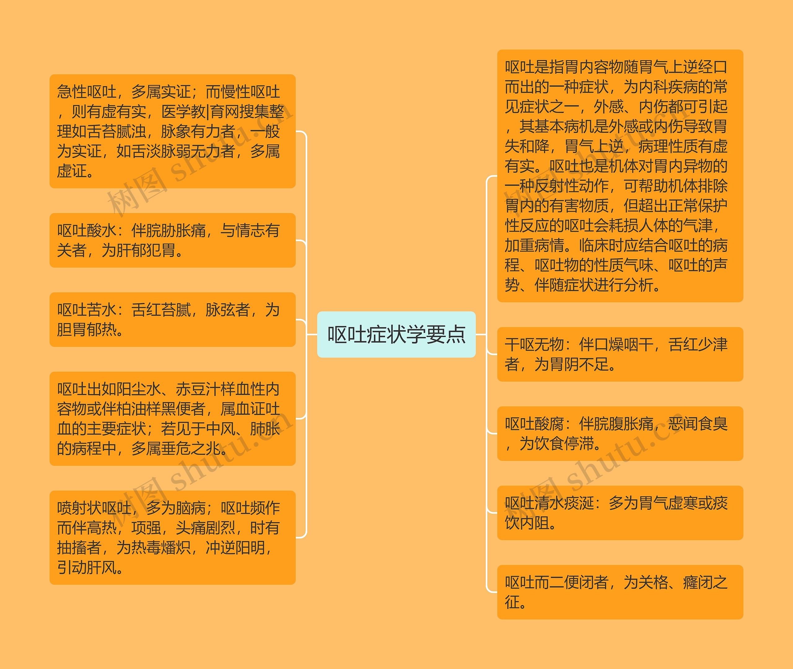 呕吐症状学要点思维导图