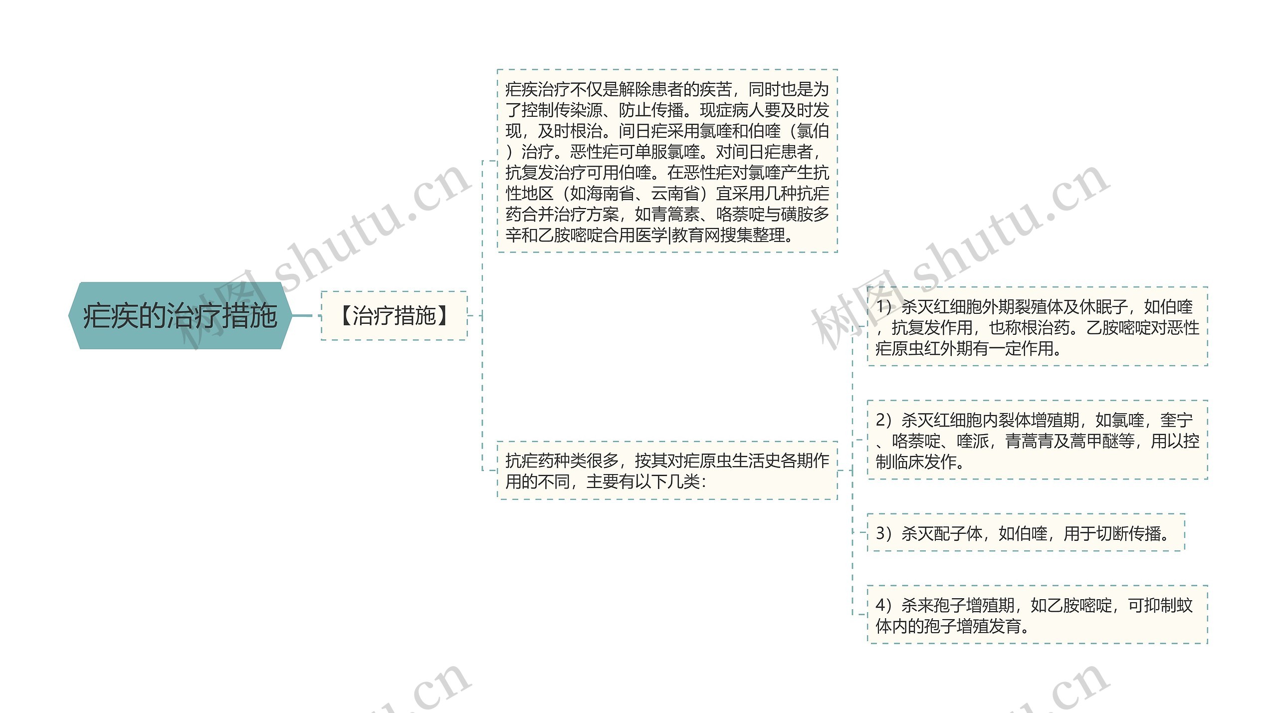 疟疾的治疗措施思维导图