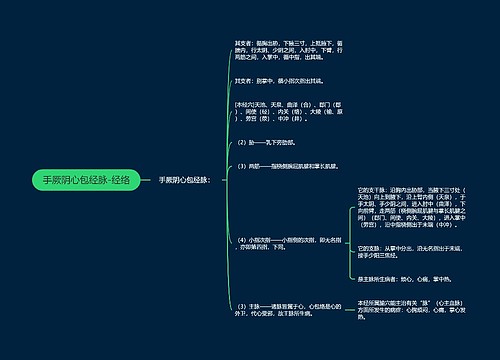 手厥阴心包经脉-经络思维导图