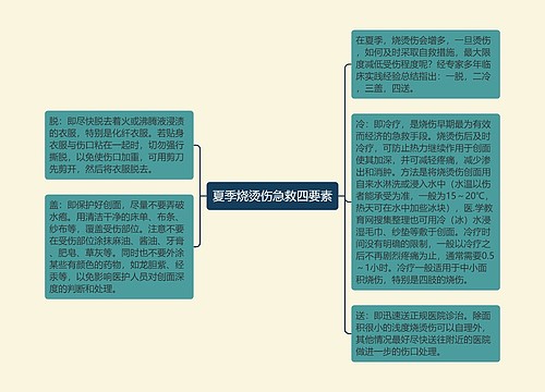 夏季烧烫伤急救四要素