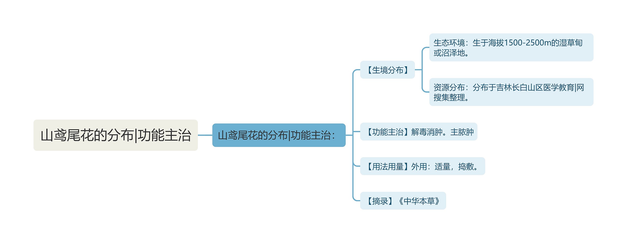 山鸢尾花的分布|功能主治思维导图