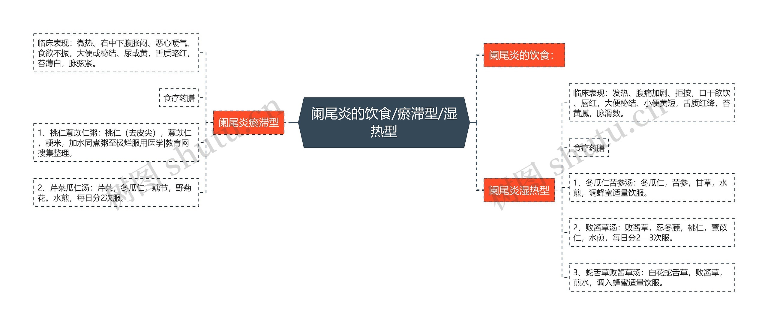 阑尾炎的饮食/瘀滞型/湿热型