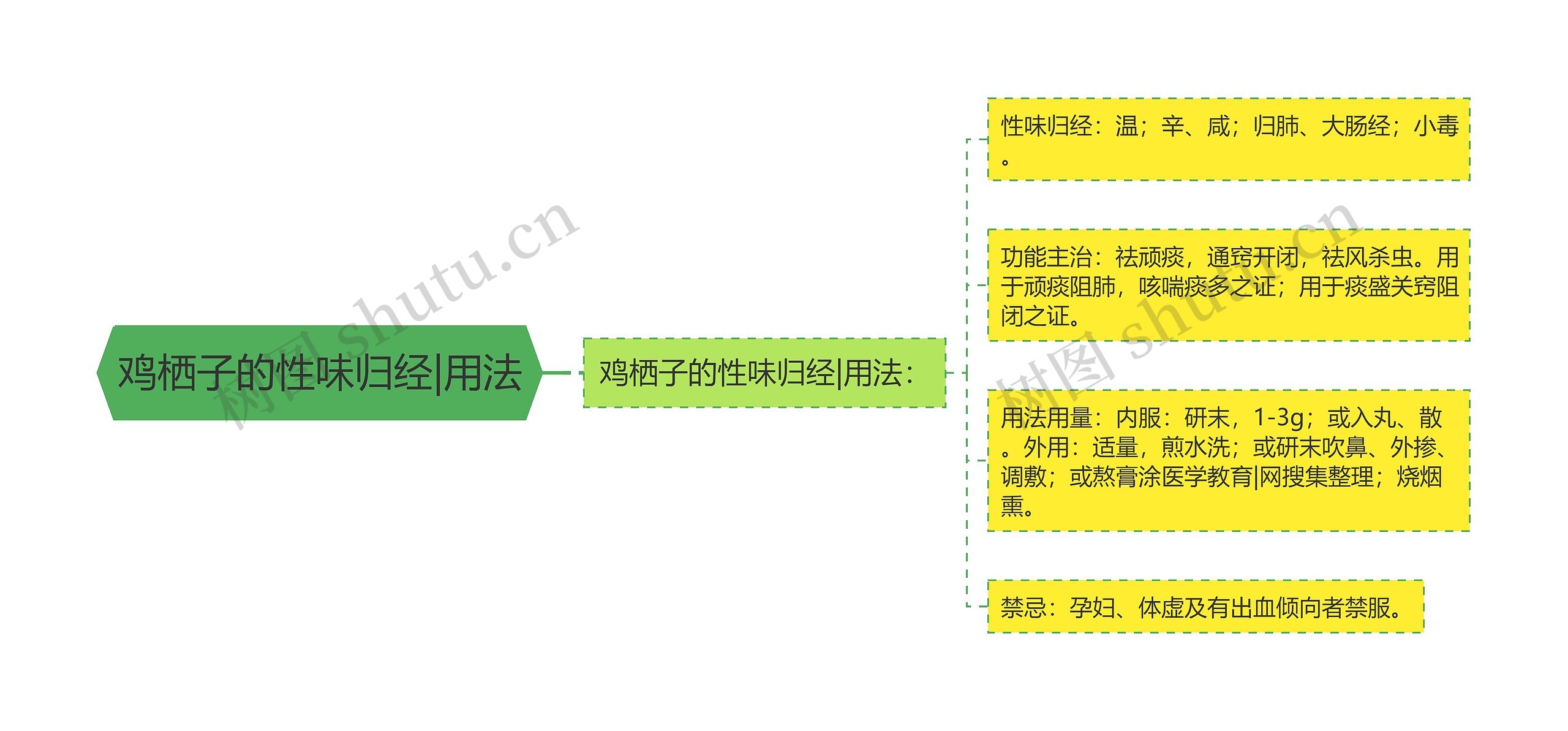 鸡栖子的性味归经|用法思维导图