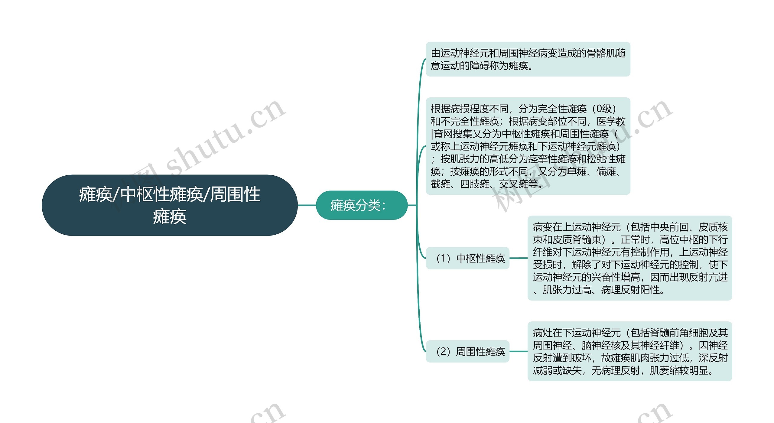 瘫痪/中枢性瘫痪/周围性瘫痪思维导图